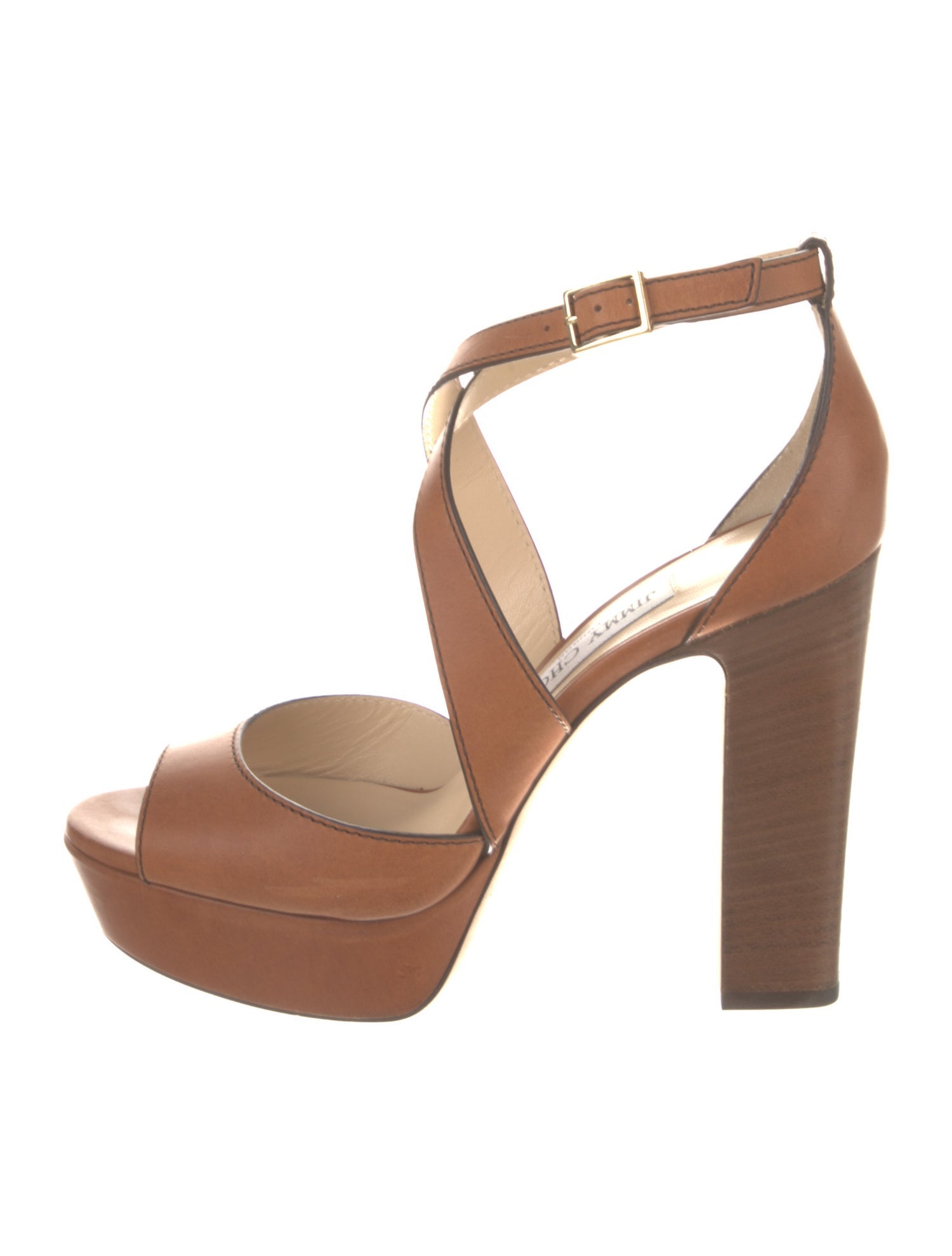 Jimmy Choo Leather T-Strap Sandals