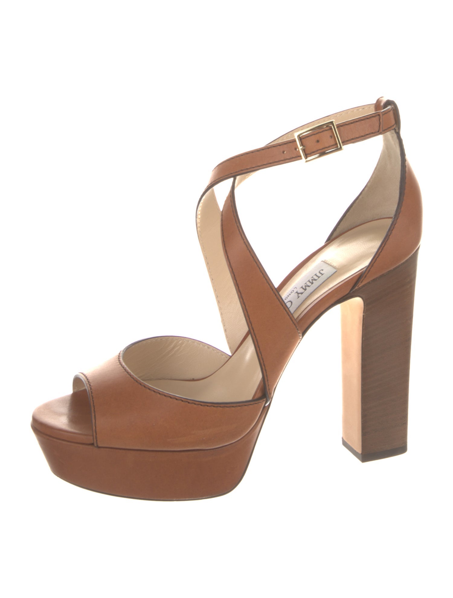 Jimmy Choo Leather T-Strap Sandals