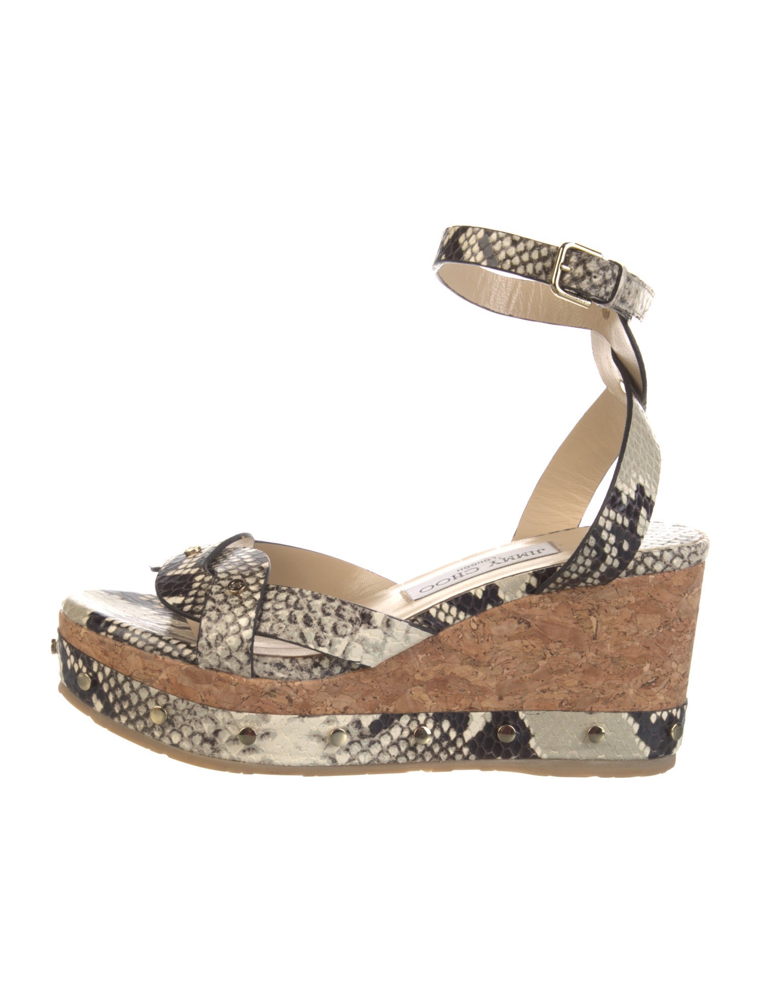 Jimmy Choo Leather Animal Print Sandals