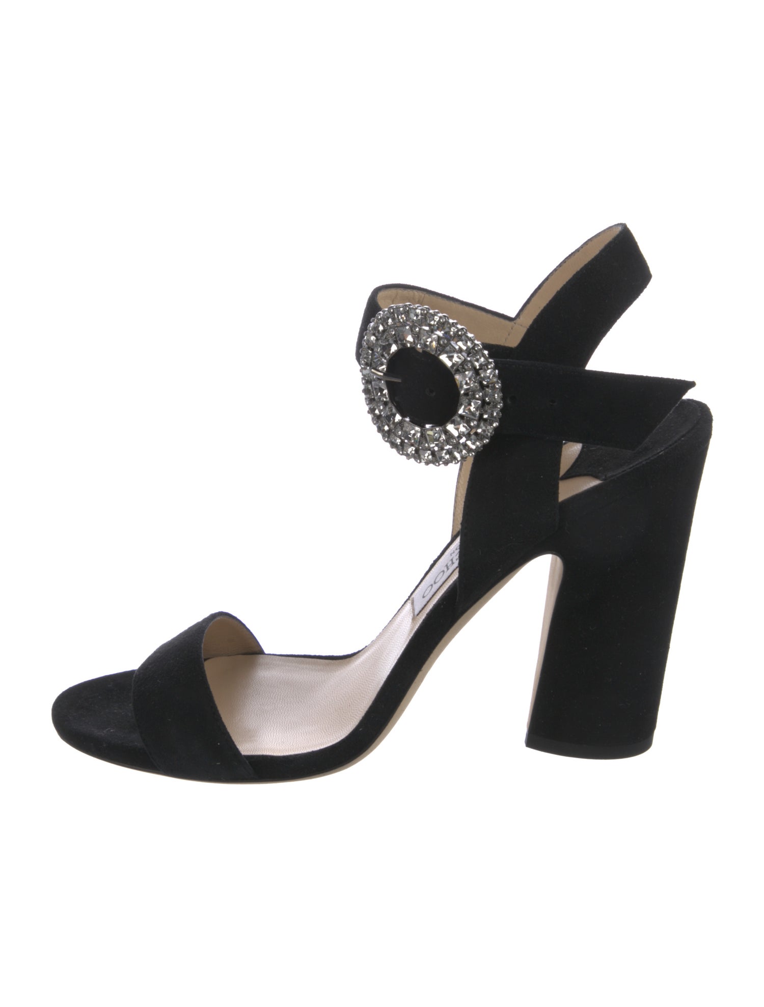 Jimmy Choo Suede Crystal Embellishments Slingback Sandals