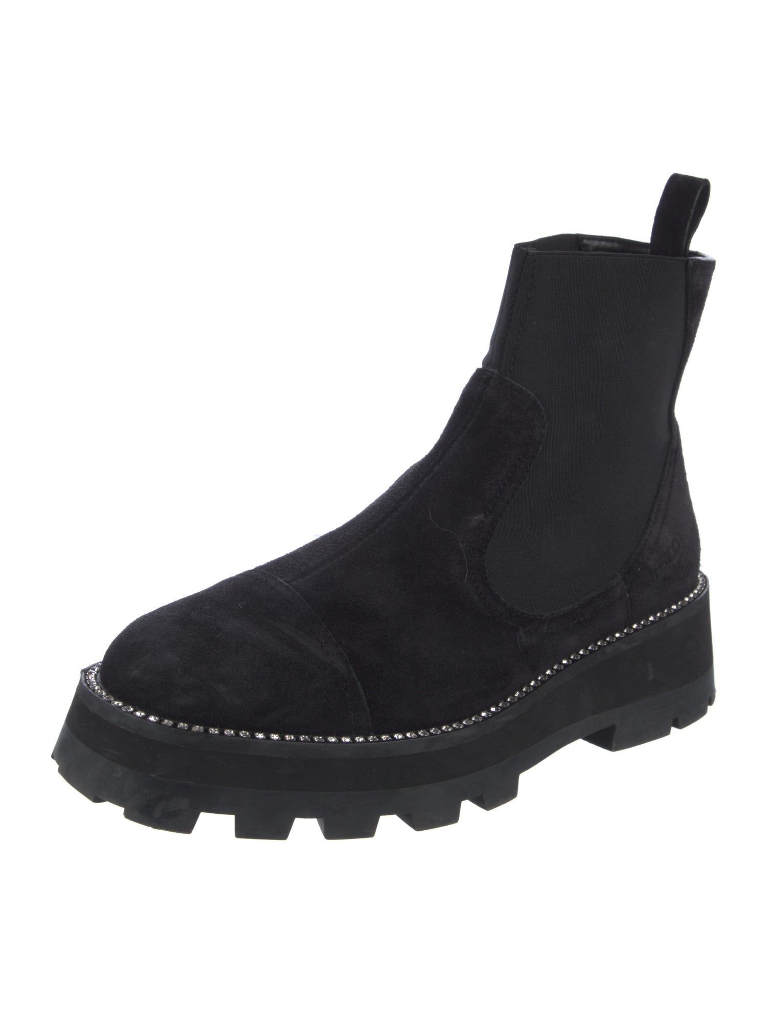 Jimmy Choo Suede Crystal Embellishments Chelsea Boots