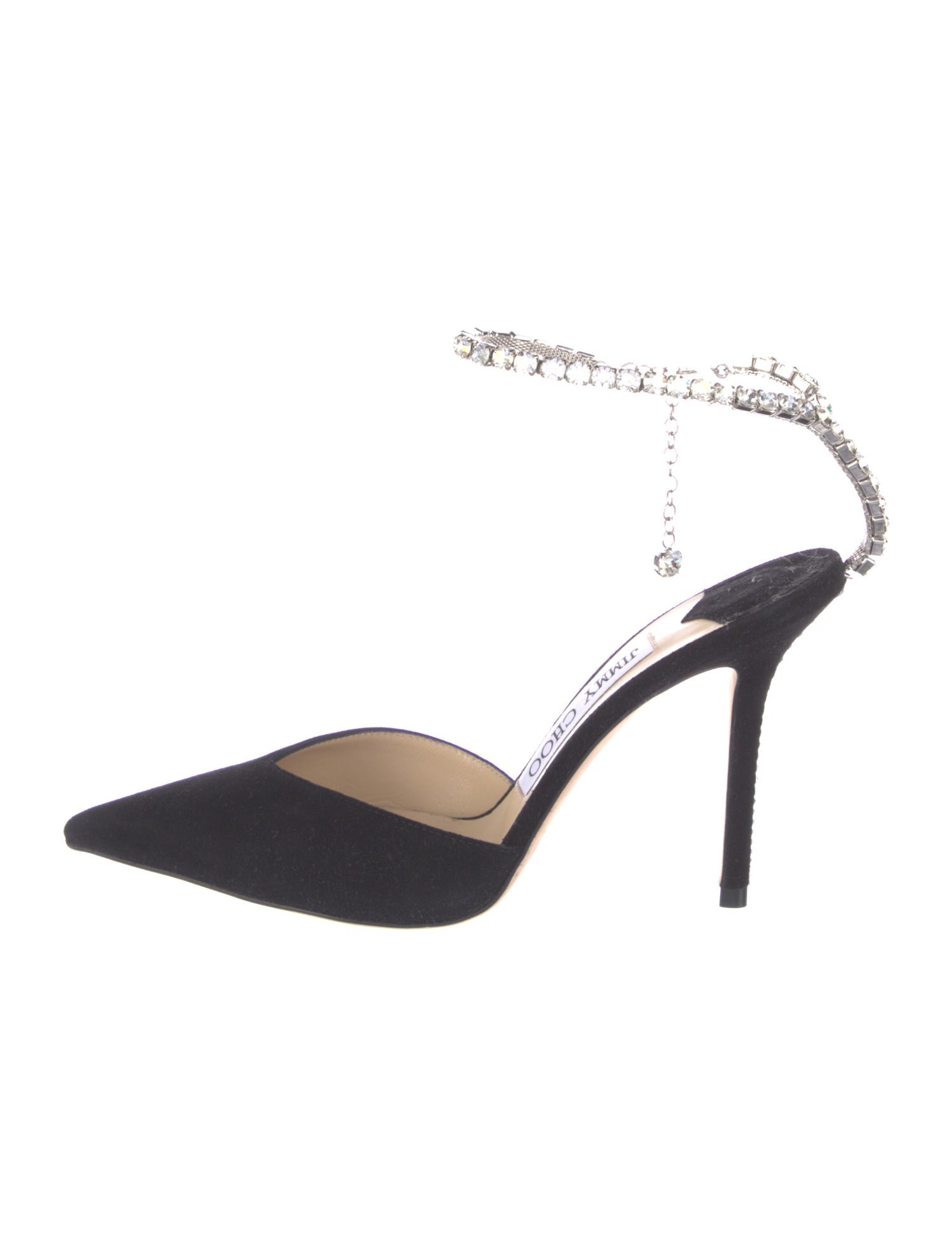 Jimmy Choo Suede Crystal Embellishments D'Orsay Pumps