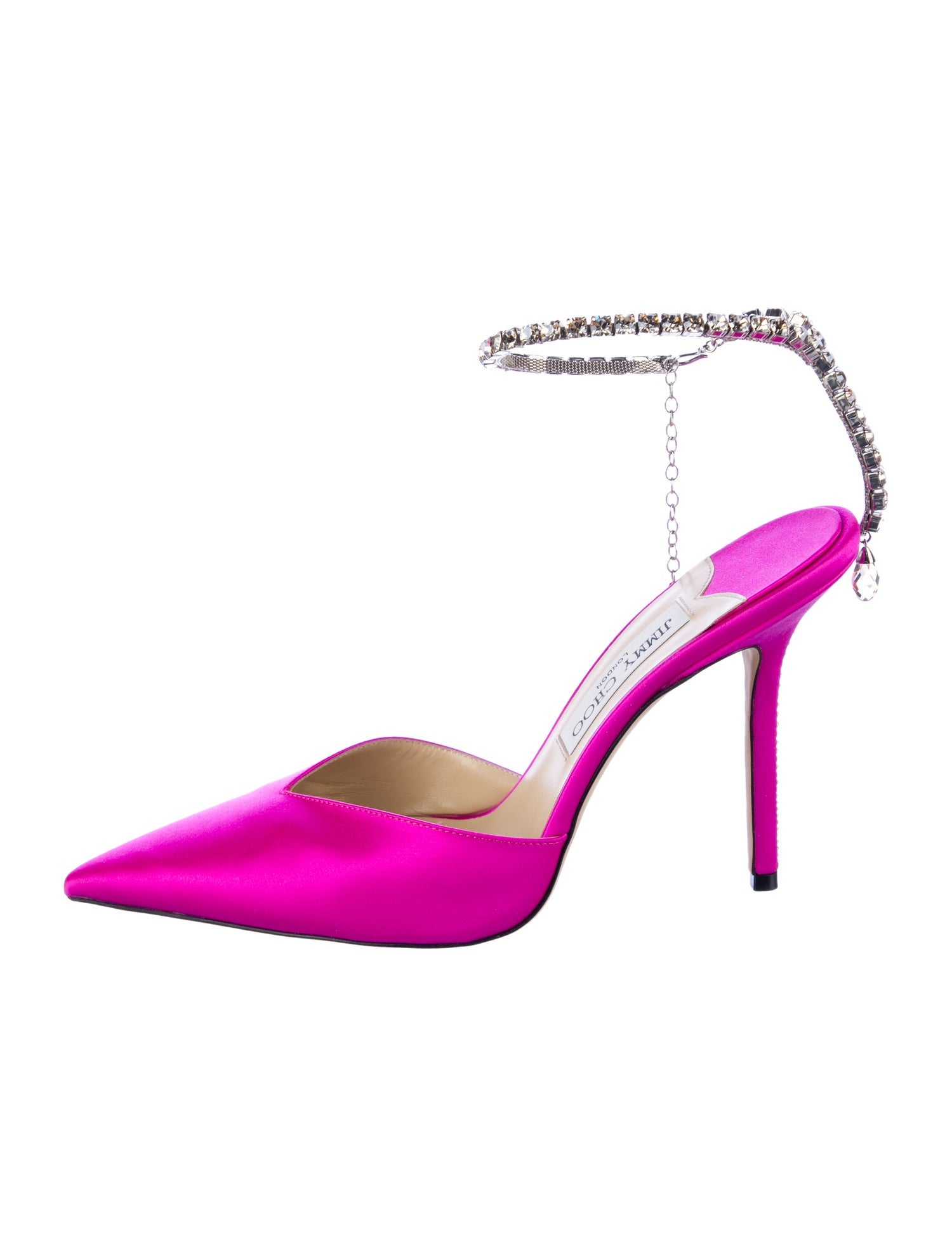 Jimmy Choo Satin Crystal Embellishments D'Orsay Pumps