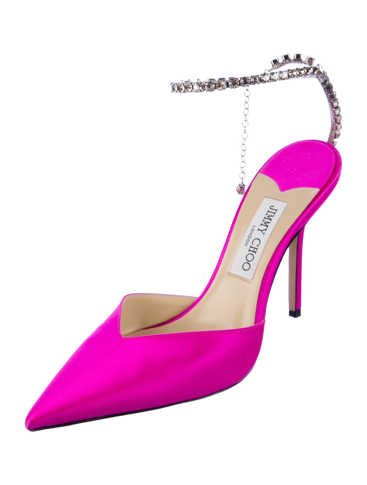 Jimmy Choo Satin Crystal Embellishments D'Orsay Pumps