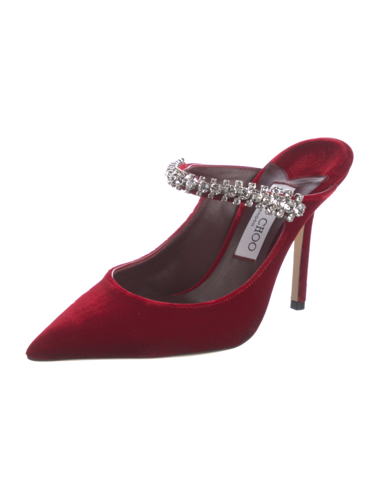 Jimmy Choo Velvet Crystal Embellishments Mules w/ Tags