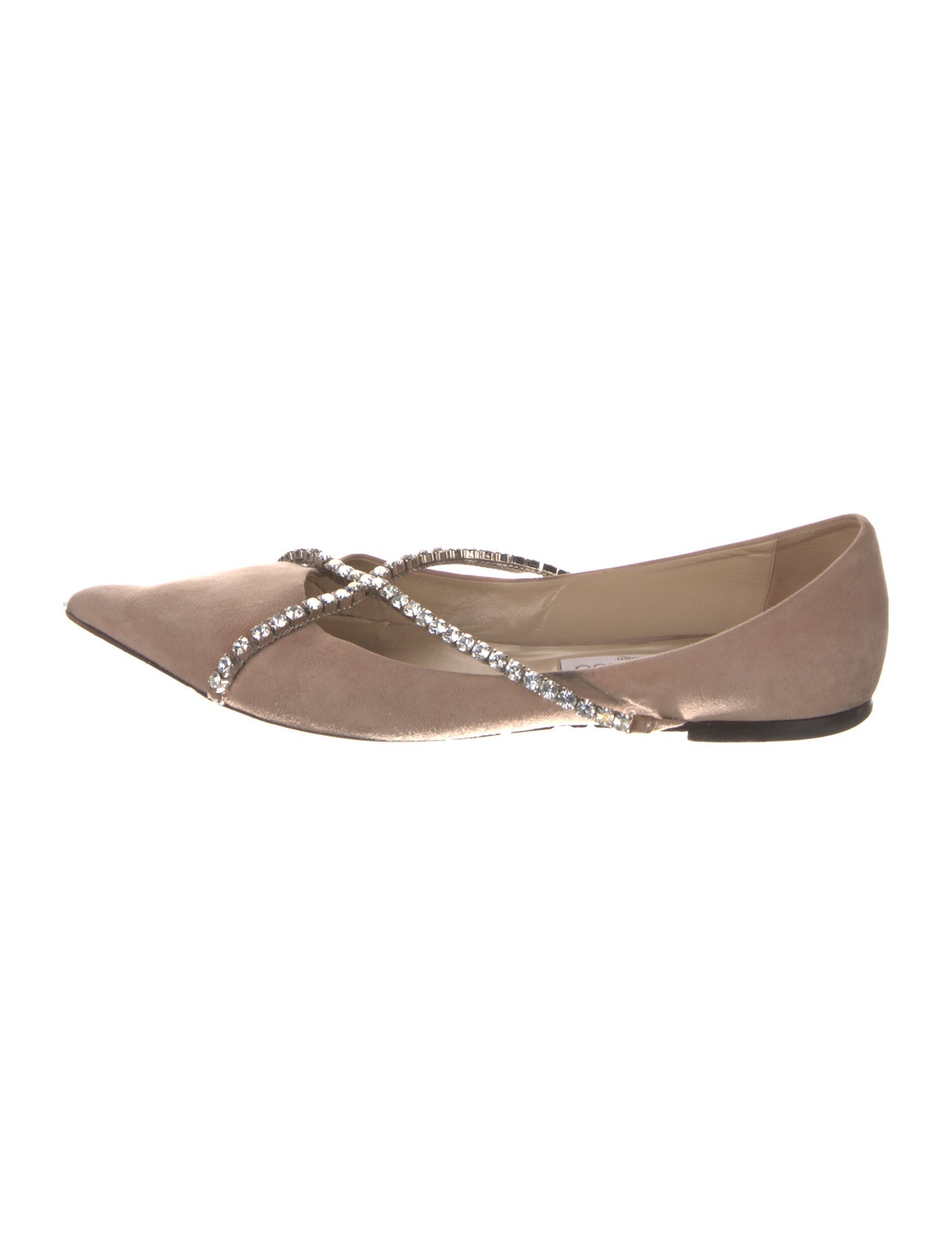 Jimmy Choo Suede Crystal Embellishments Flats