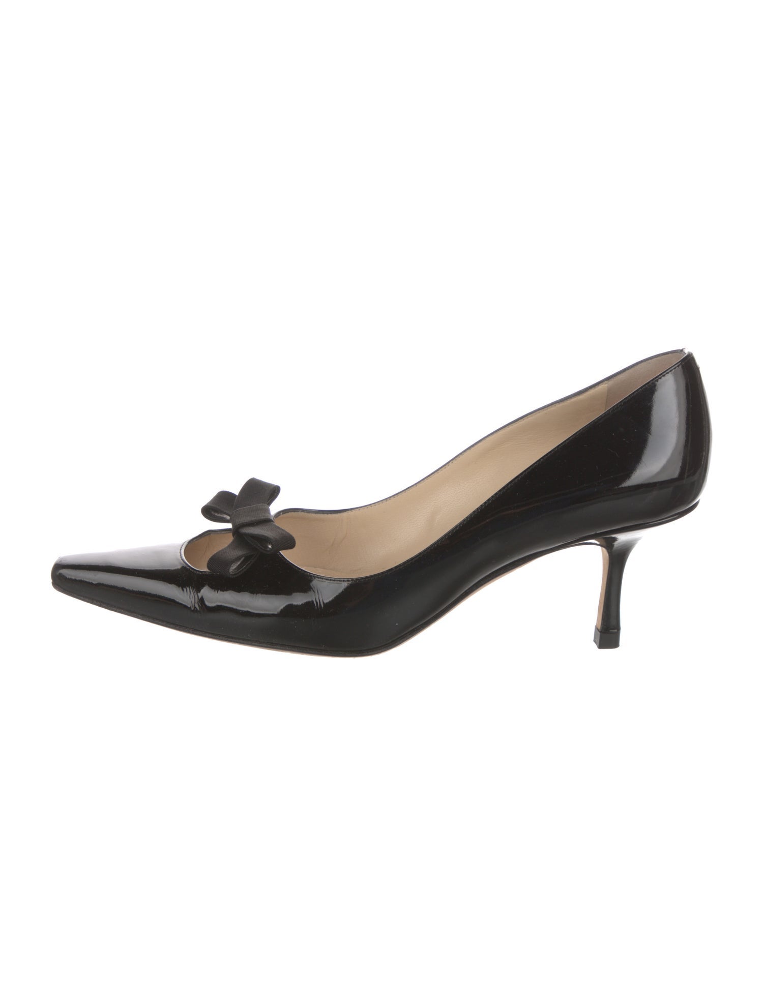 Jimmy Choo Patent Leather Bow Accents Pumps