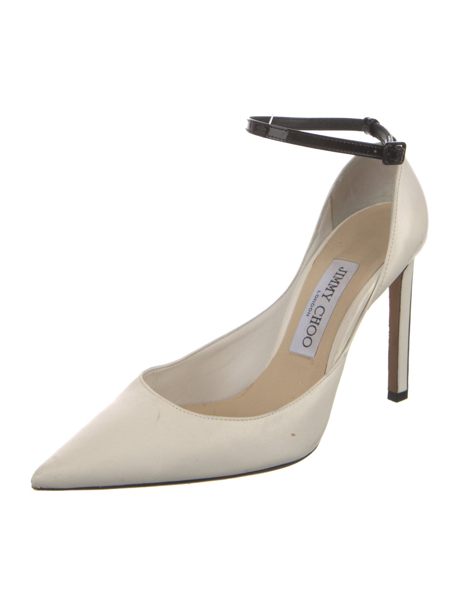 Jimmy Choo Leather Leather Trim Embellishment D'Orsay Pumps