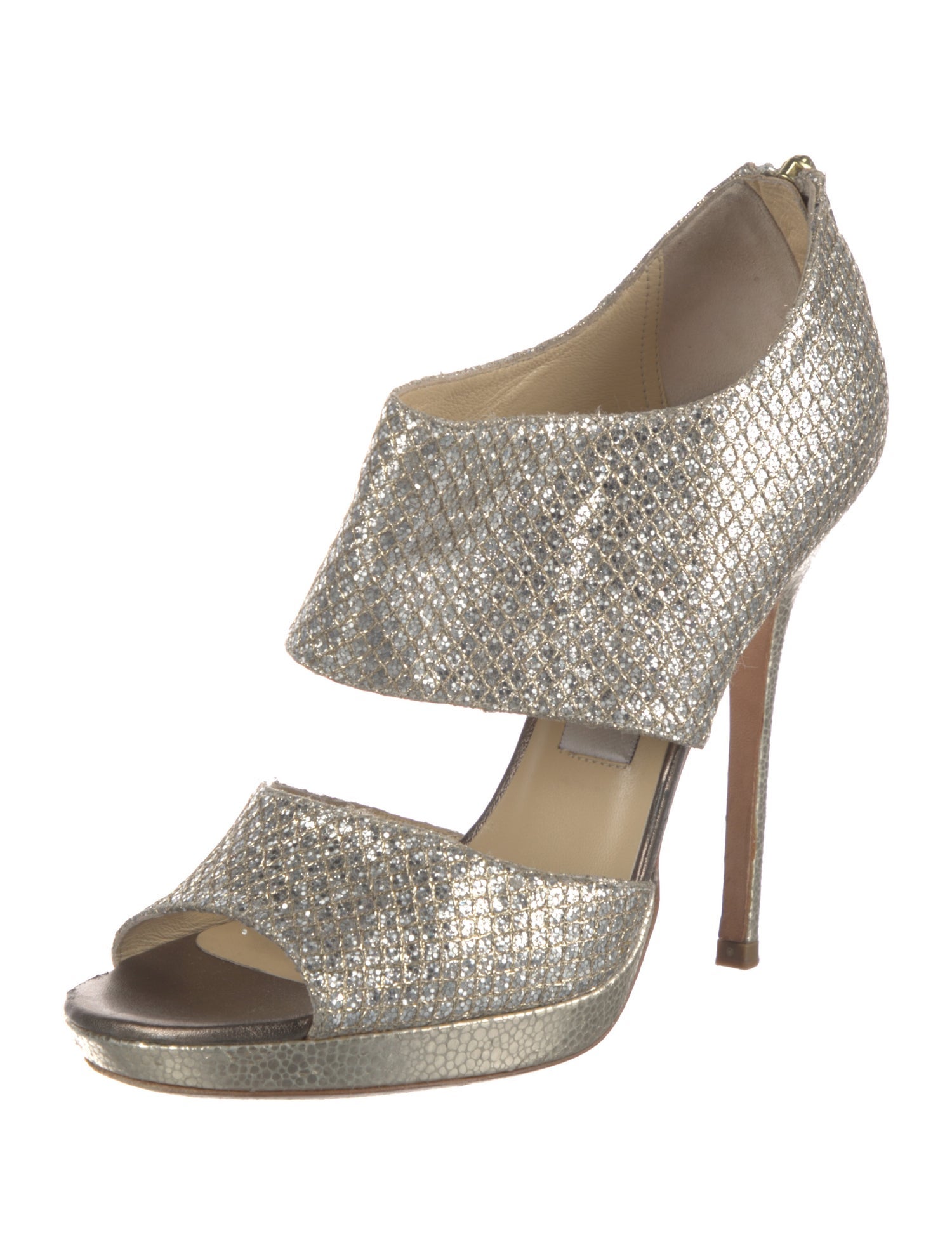 Jimmy Choo Glitter Animal Print Sandals