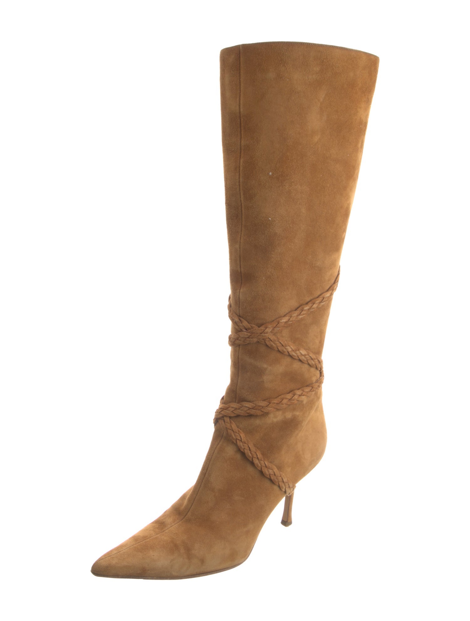 Jimmy Choo Suede Braided Accents Boots