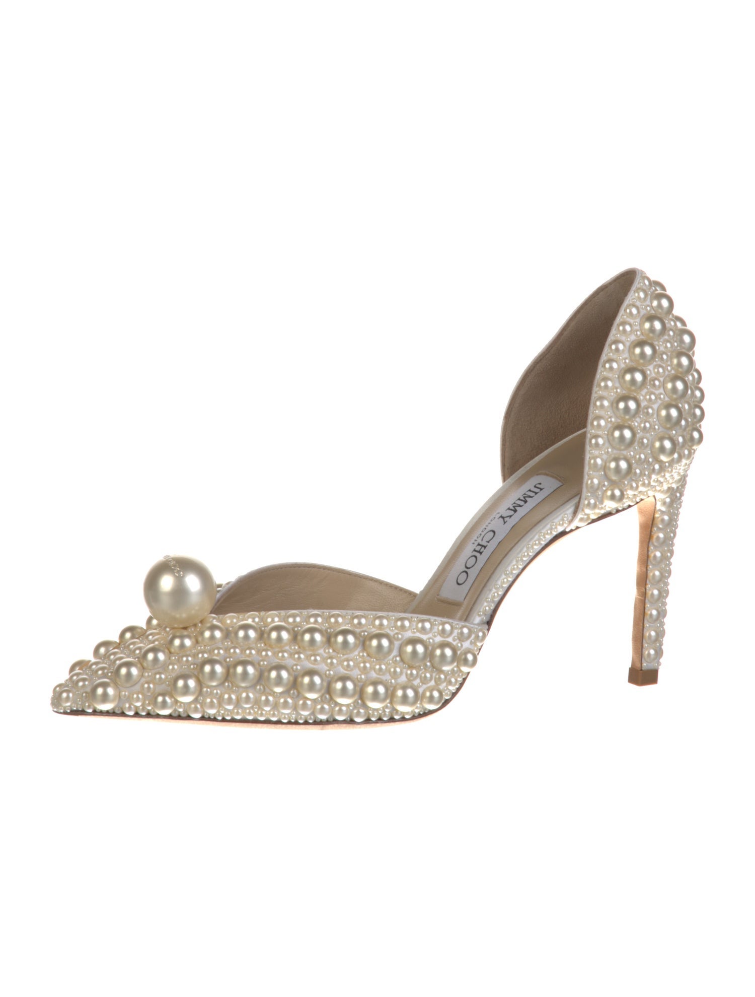 Jimmy Choo Faux Pearl Accents Beaded Accents D'Orsay Pumps