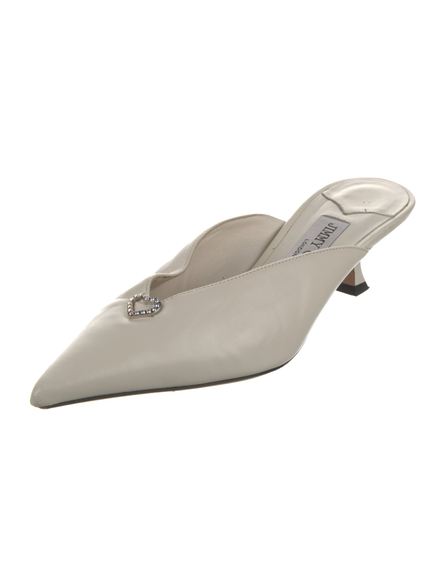 Jimmy Choo Leather Crystal Embellishments Mules