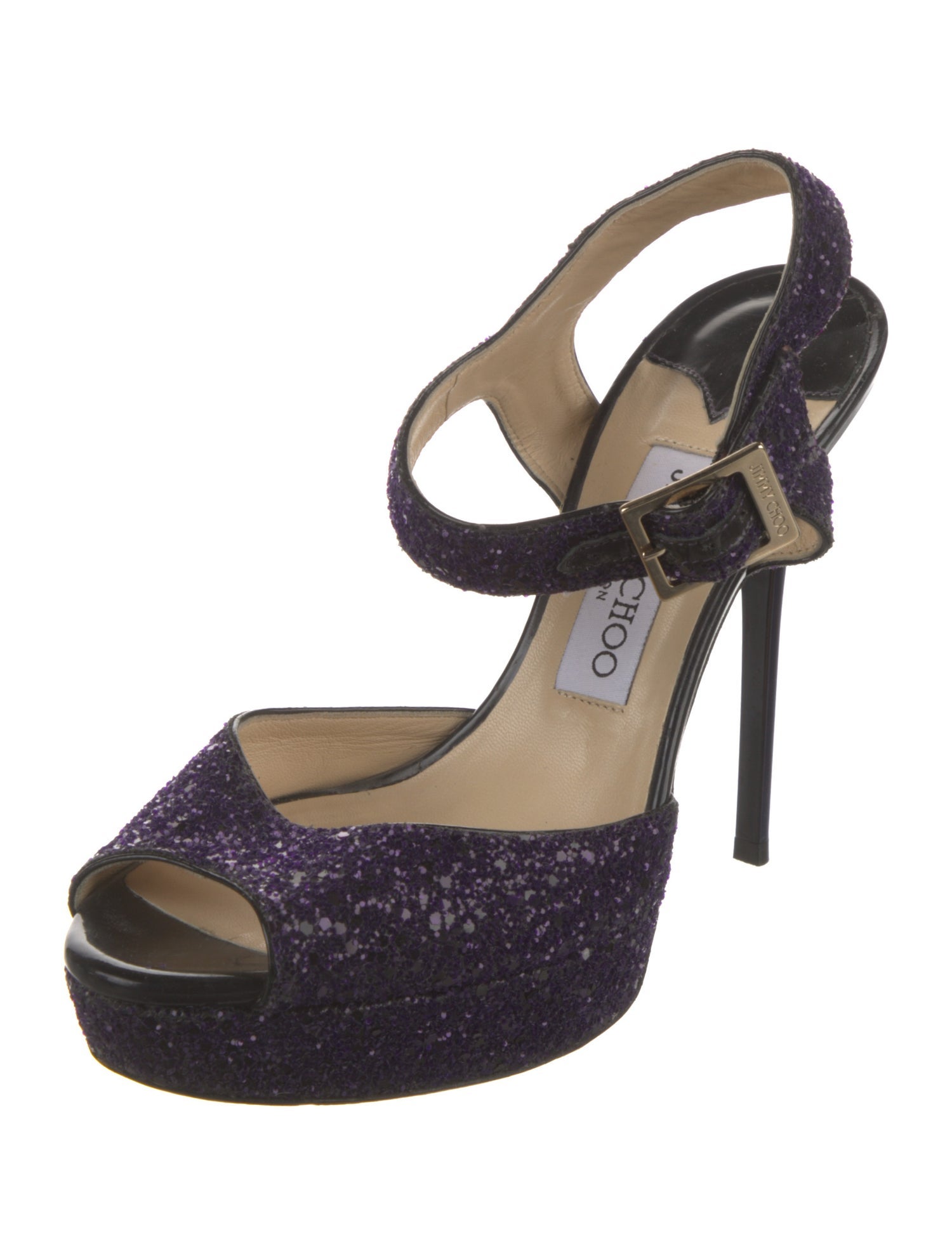 Jimmy Choo Glitter Sequin Embellishments Slingback Pumps