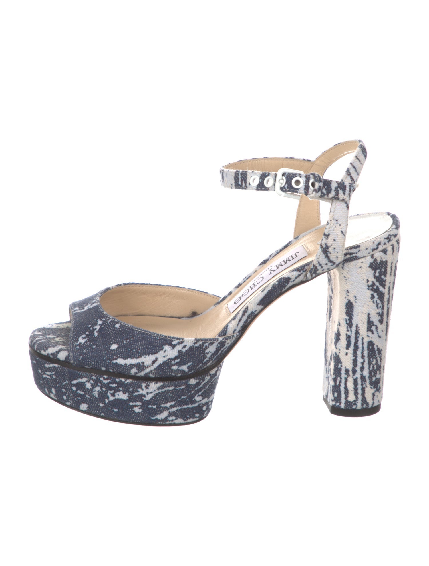 Jimmy Choo Denim Tie-Dye Print Slingback Pumps