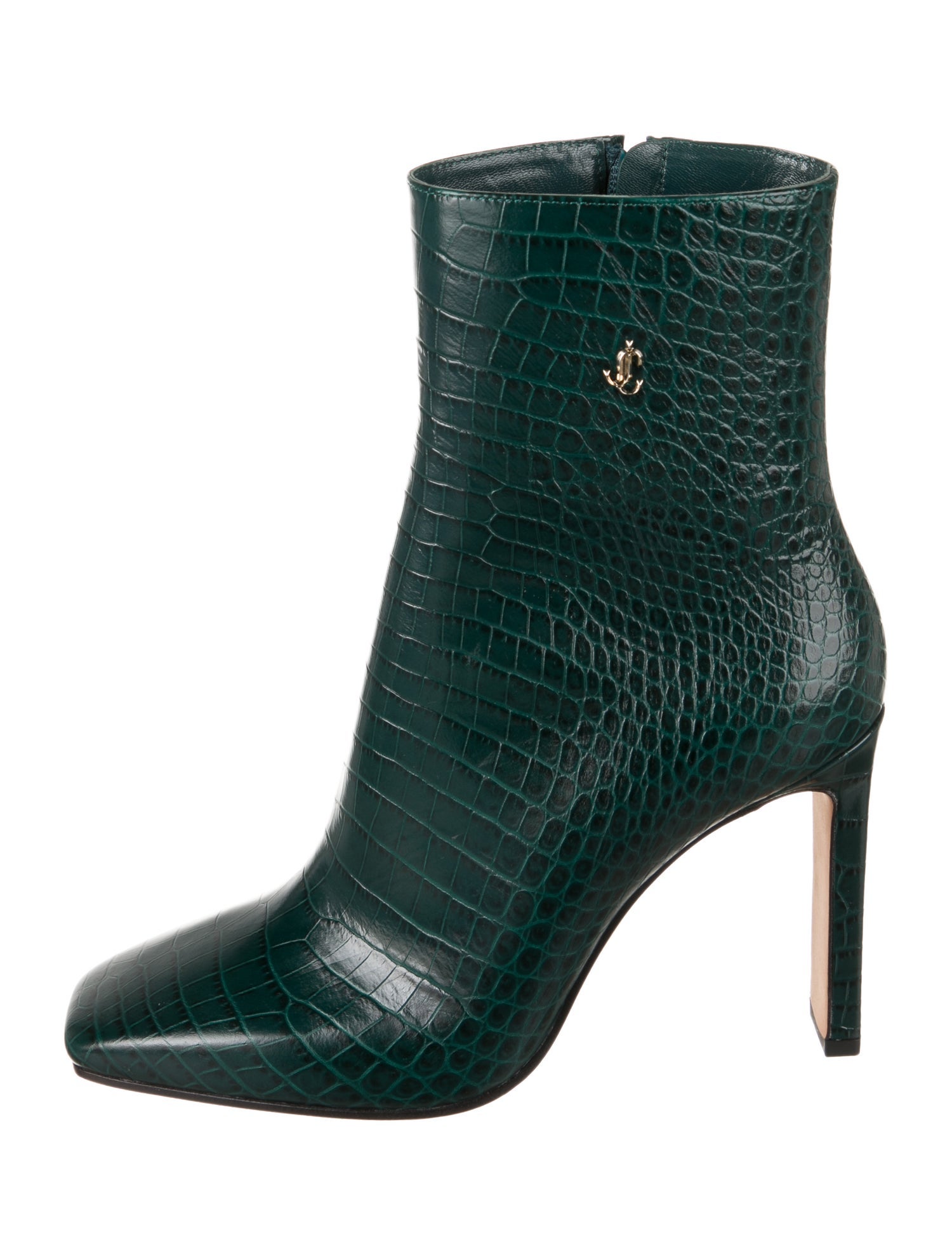 Jimmy Choo Embossed Leather Animal Print Boots