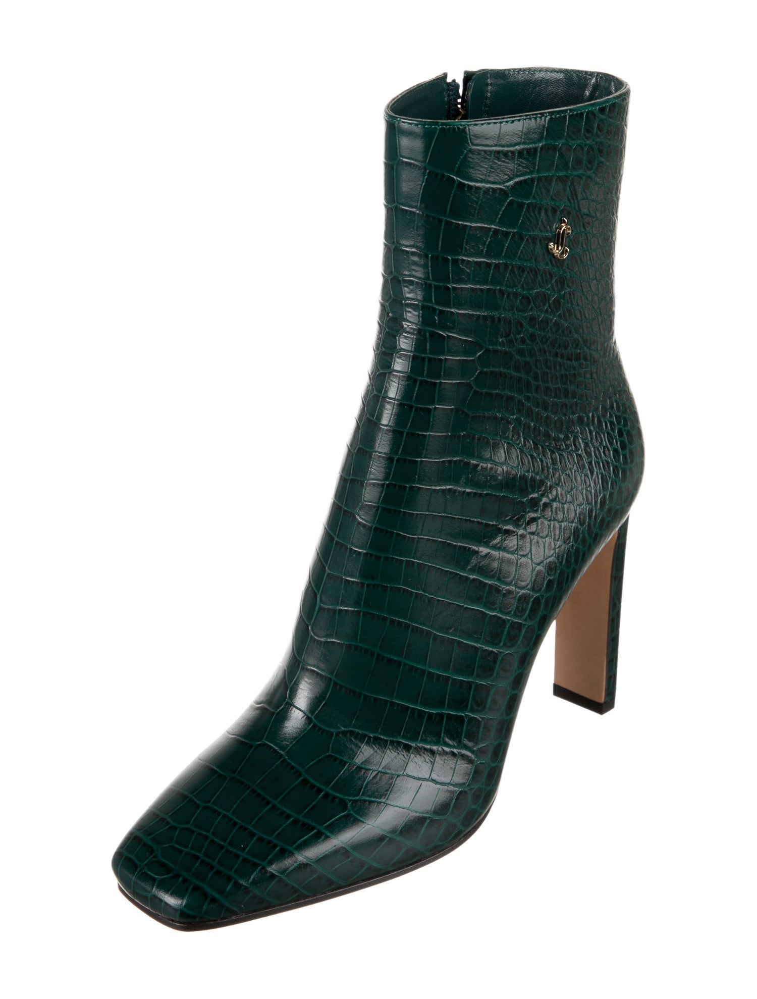 Jimmy Choo Embossed Leather Animal Print Boots