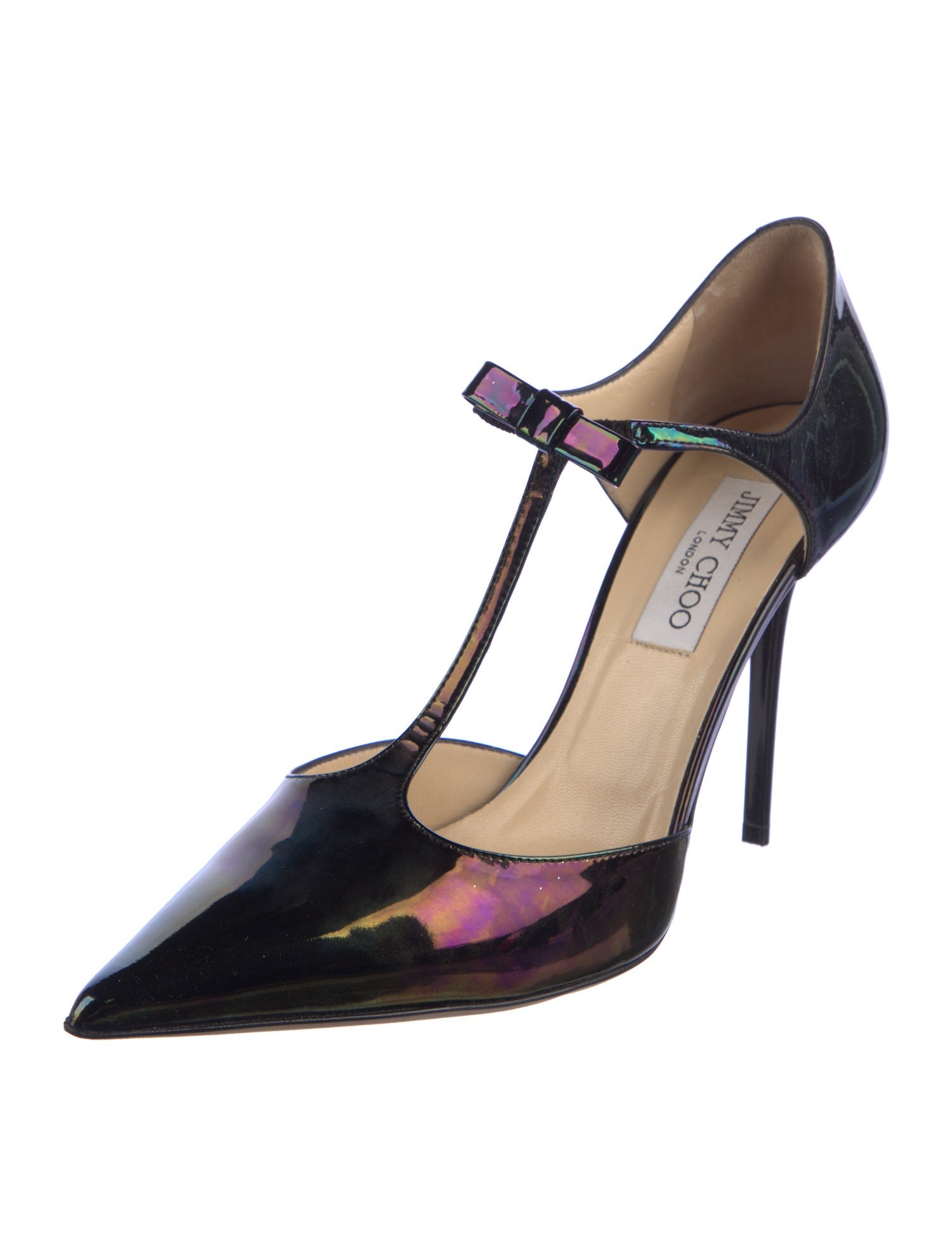 Jimmy Choo Patent Leather T-Strap Pumps