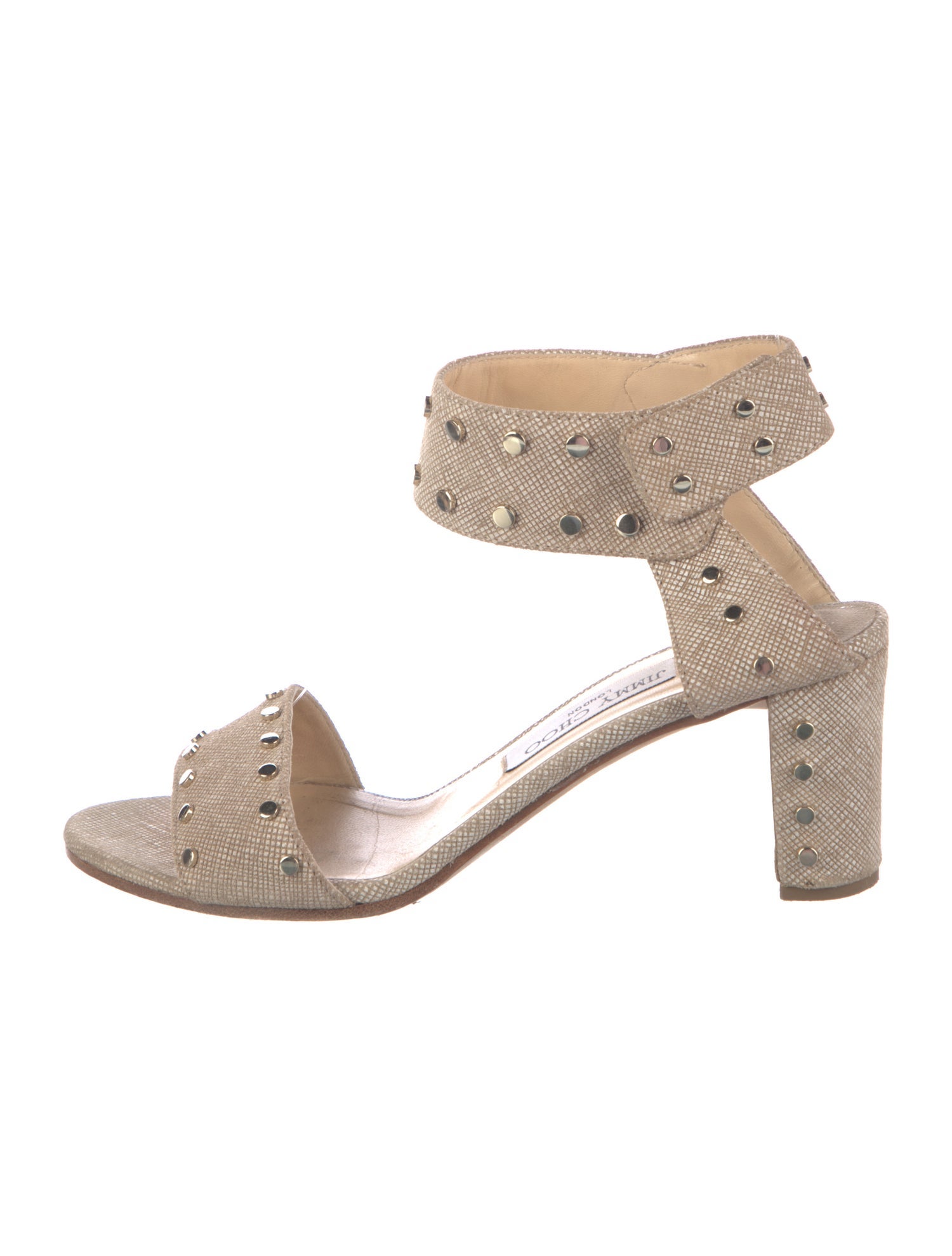 Jimmy Choo Canvas Studded Accents Sandals