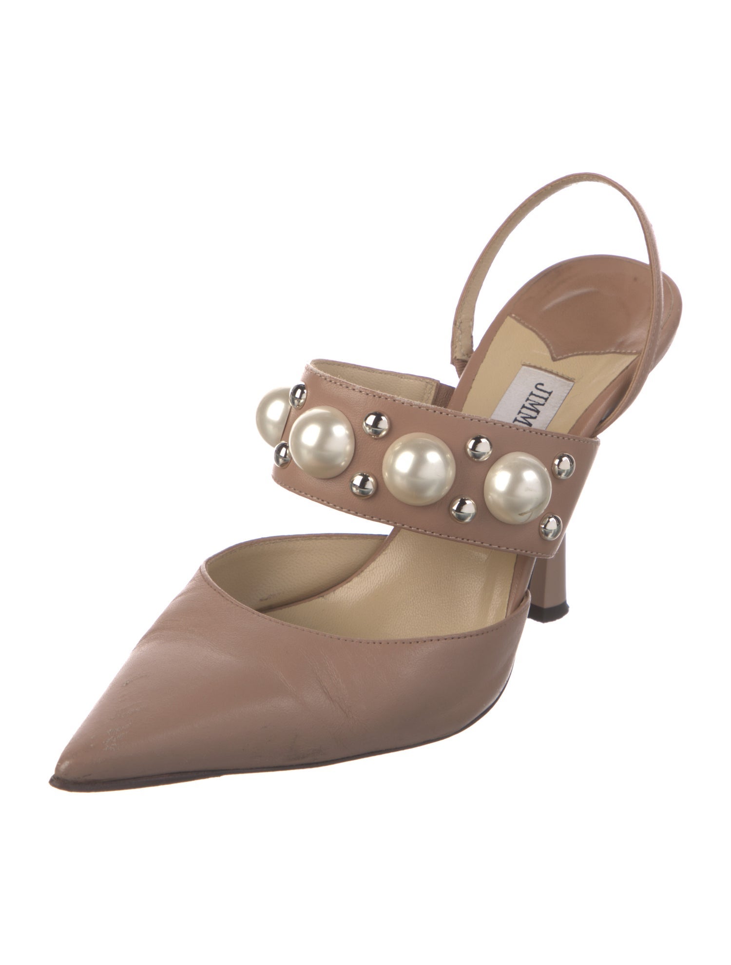 Jimmy Choo Leather Studded Accents Mules