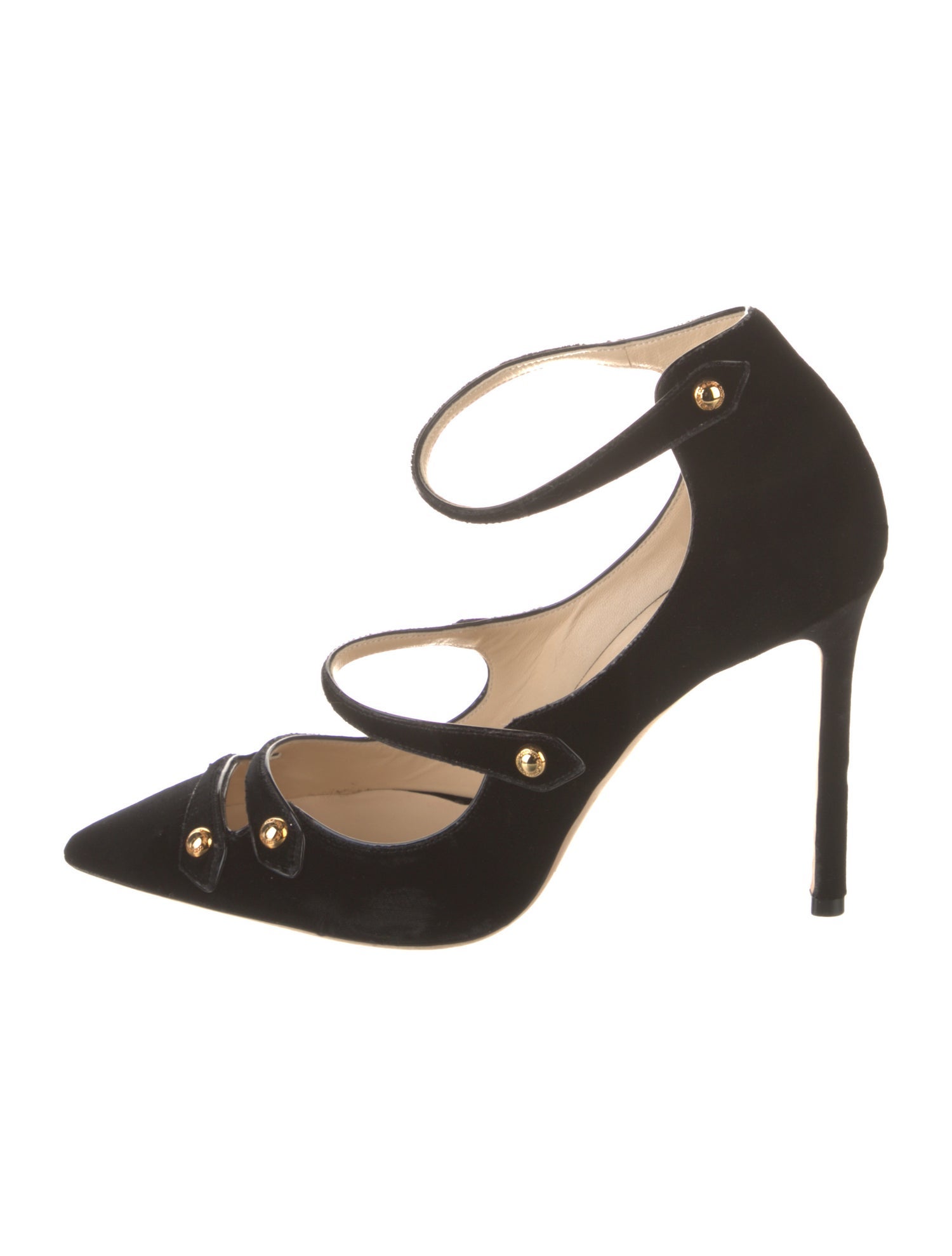 Jimmy Choo Velvet Studded Accents D'Orsay Pumps