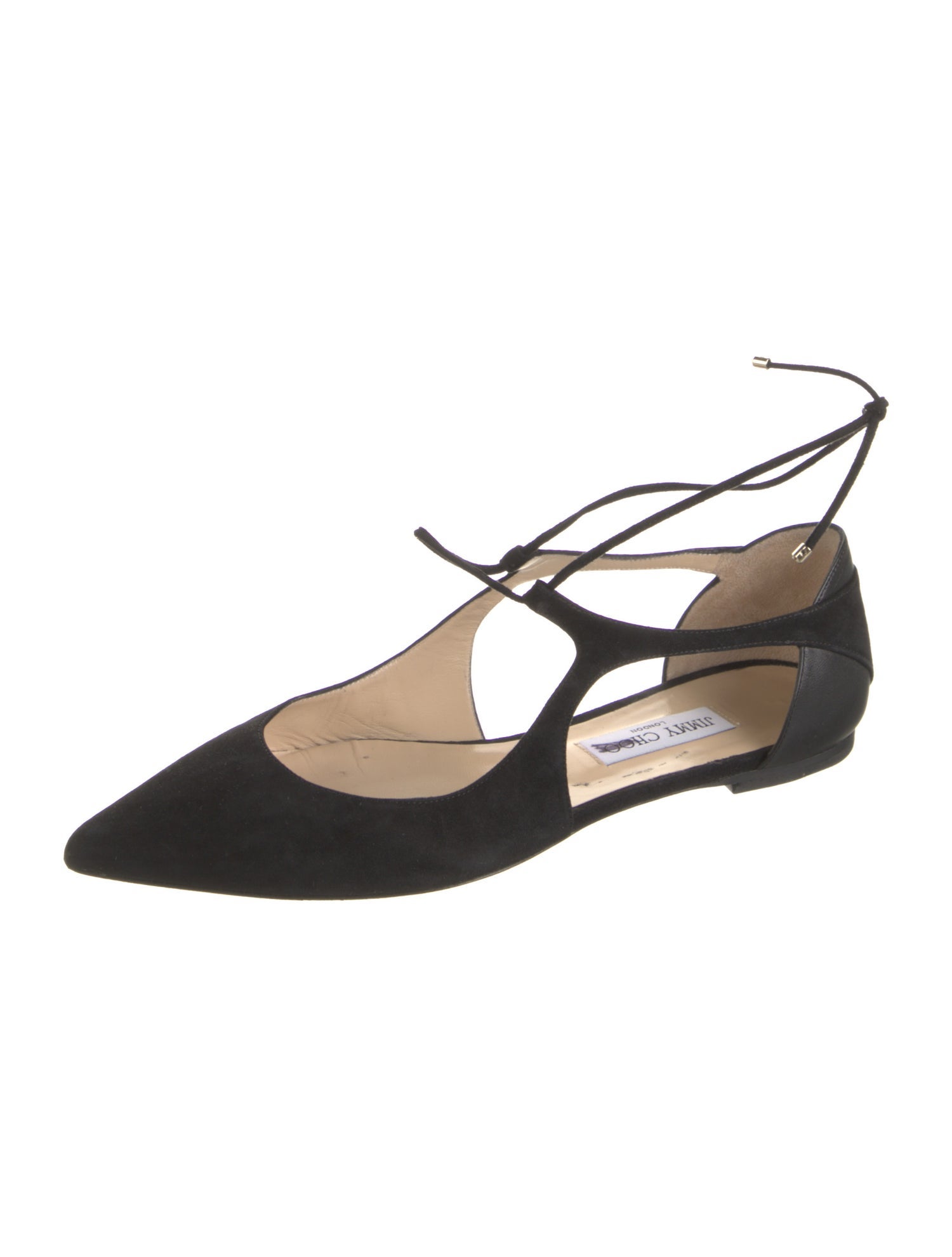 Jimmy Choo Suede Cutout Accent D'Orsay Flats