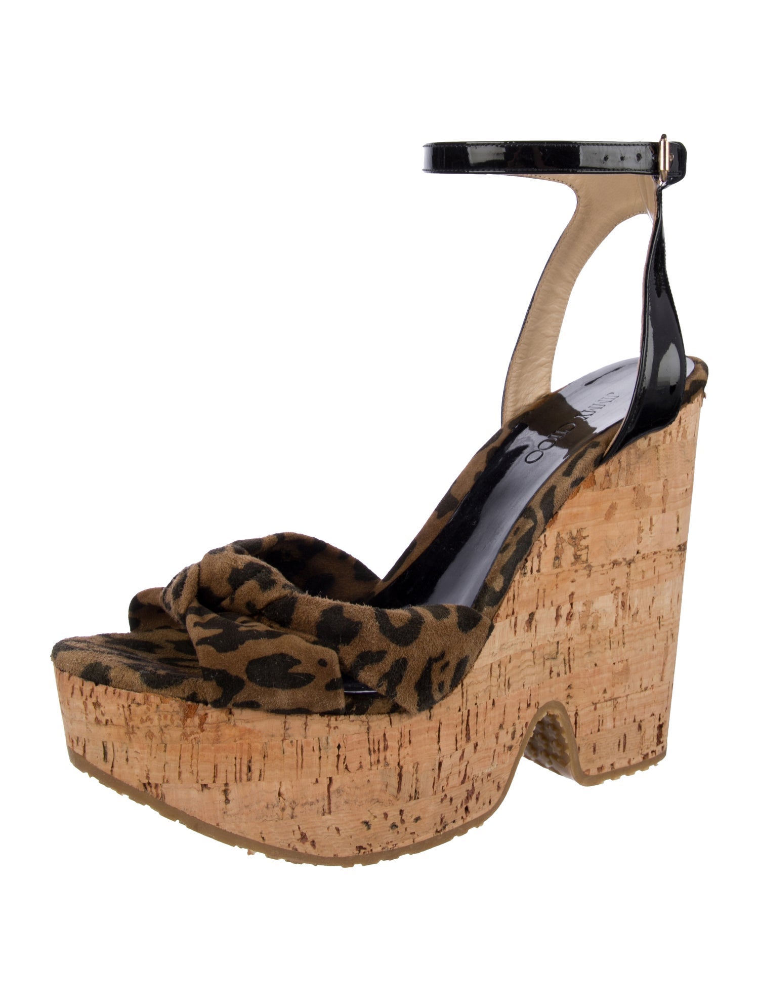 Jimmy Choo Suede Animal Print Sandals