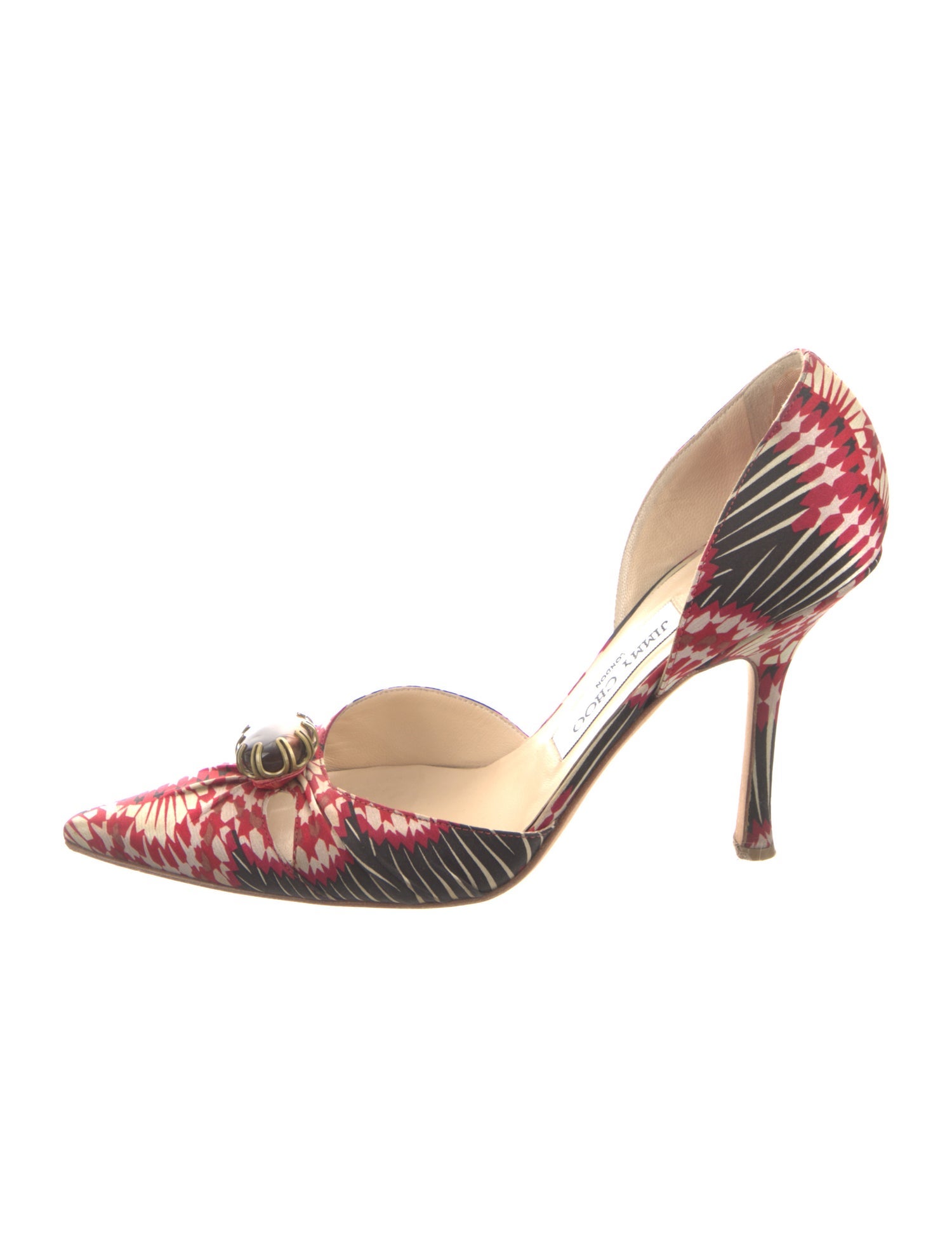 Jimmy Choo Printed Cutout Accent D'Orsay Pumps