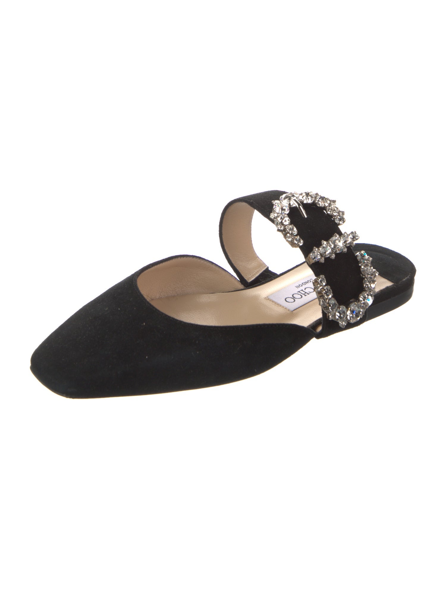 Jimmy Choo Suede Crystal Embellishments Mules