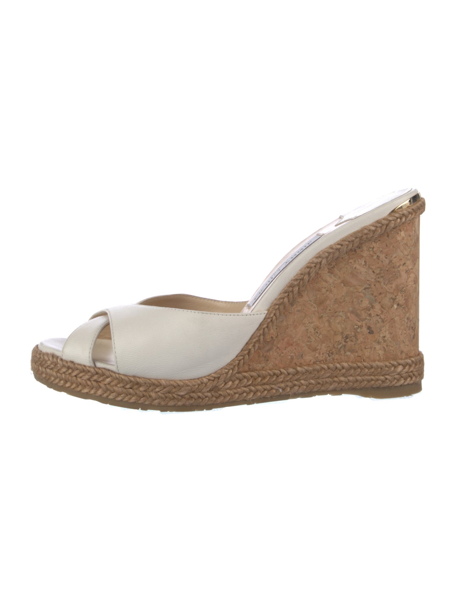 Jimmy Choo Leather Colorblock Pattern Espadrilles