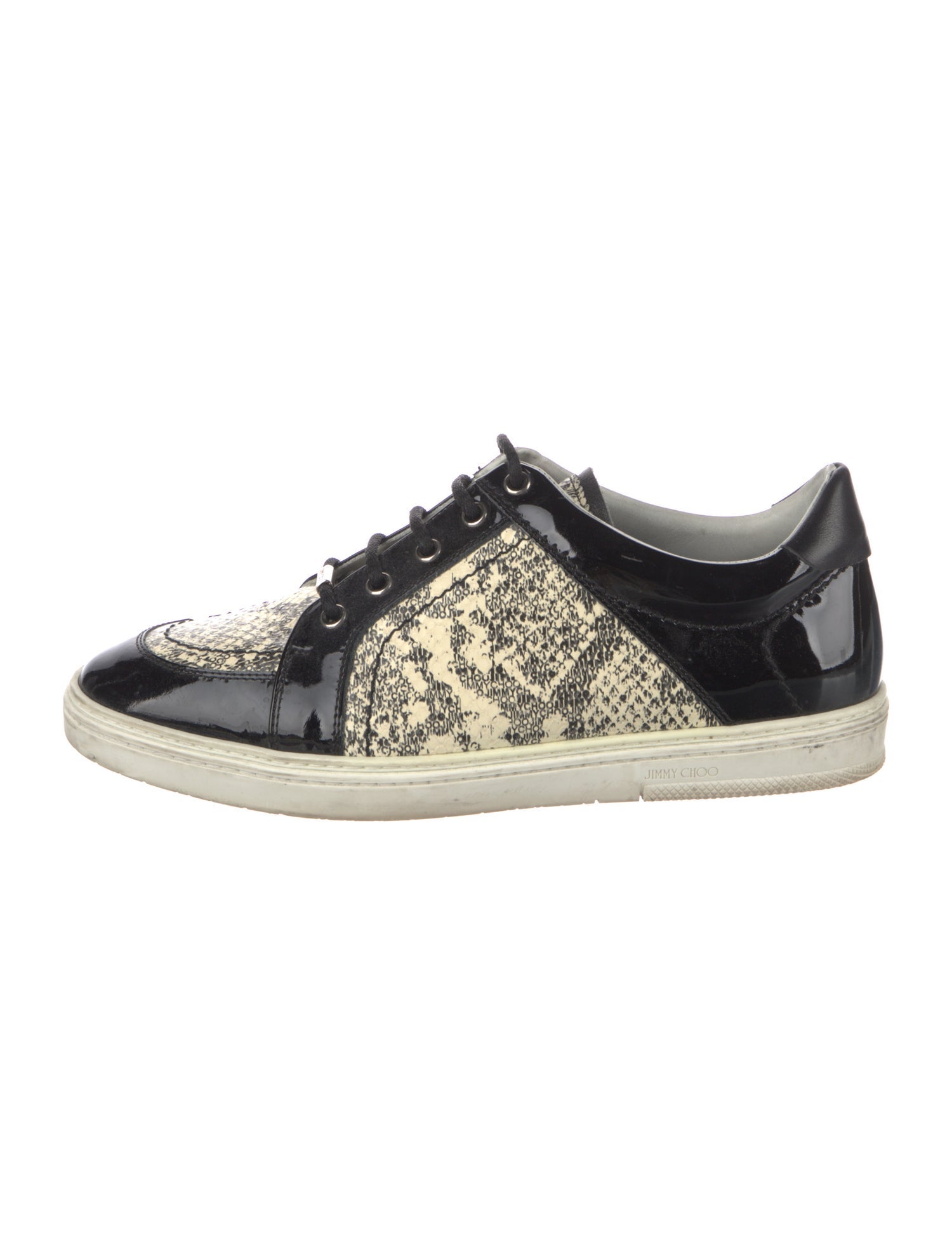 Jimmy Choo Leather Animal Print Sneakers