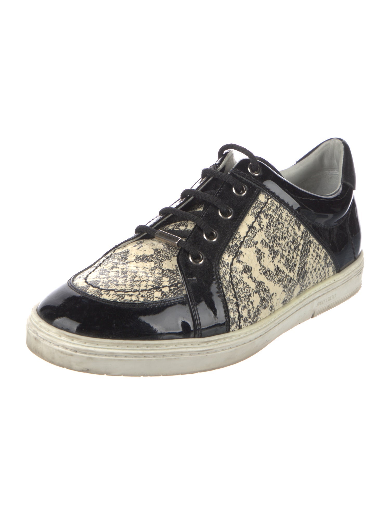 Jimmy Choo Leather Animal Print Sneakers