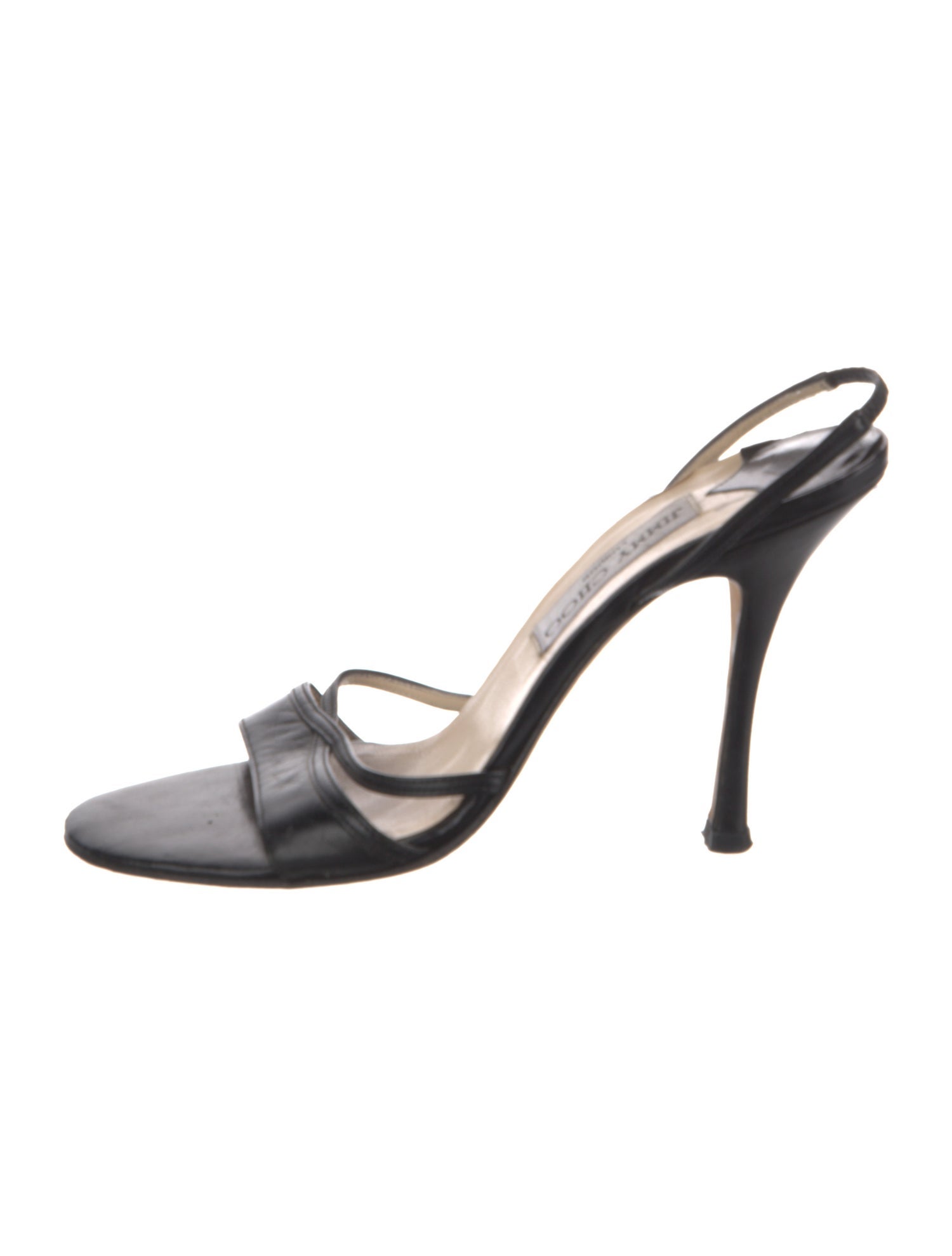 Jimmy Choo Leather Cutout Accent Slingback Sandals