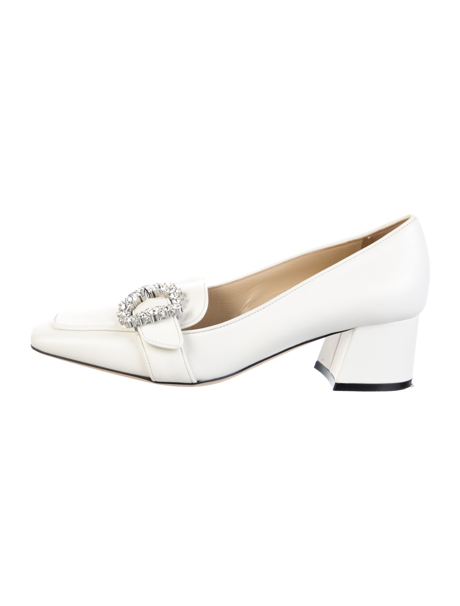 Jimmy Choo Leather Crystal Embellishments Pumps