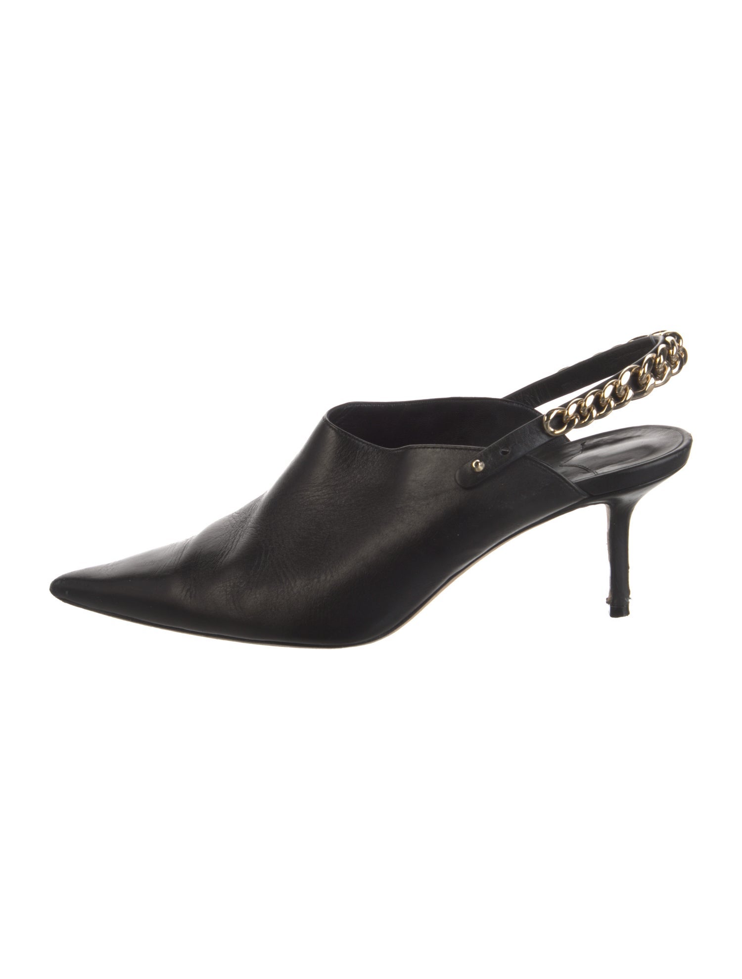 Jimmy Choo Leather Chain-Link Accents Slingback Sandals