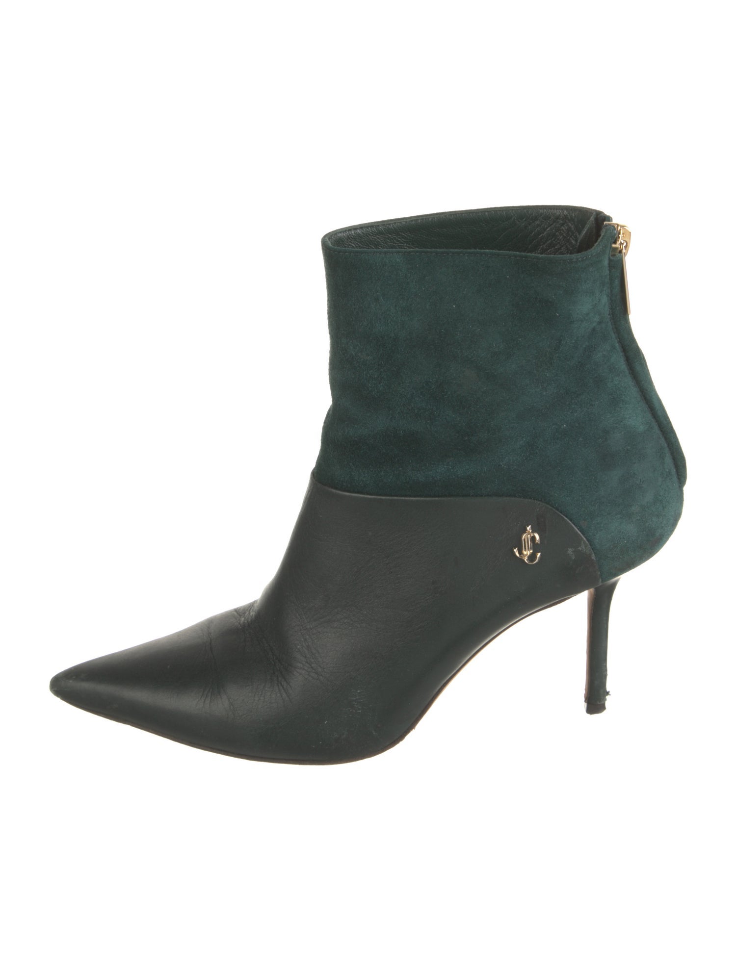 Jimmy Choo Leather Colorblock Pattern Boots