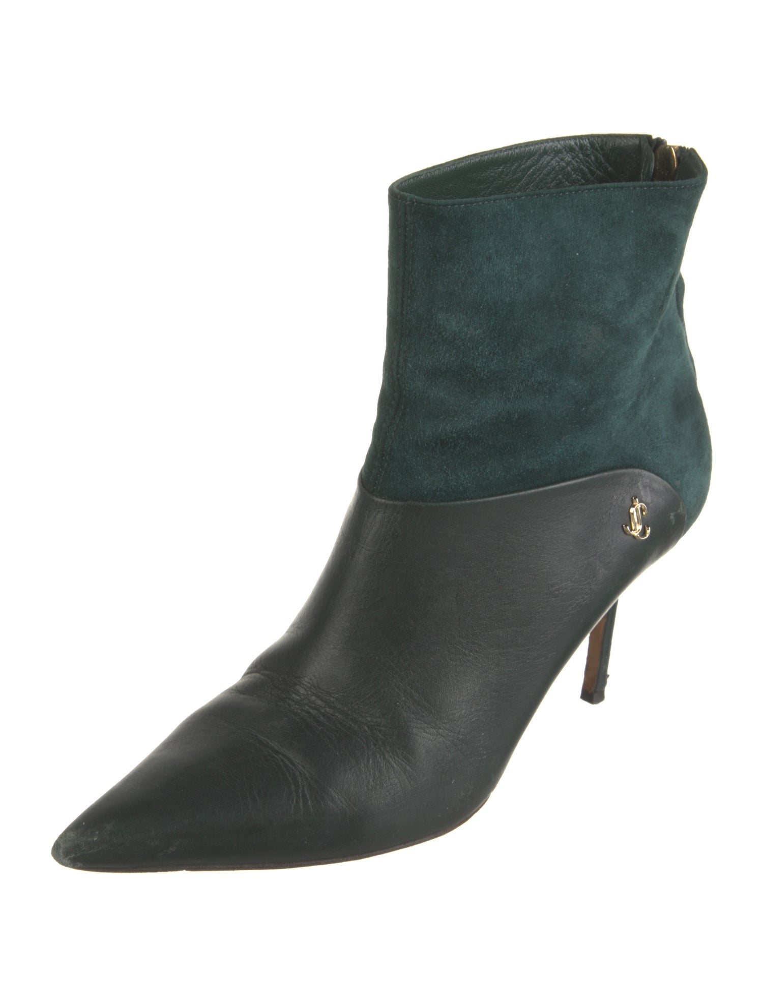 Jimmy Choo Leather Colorblock Pattern Boots