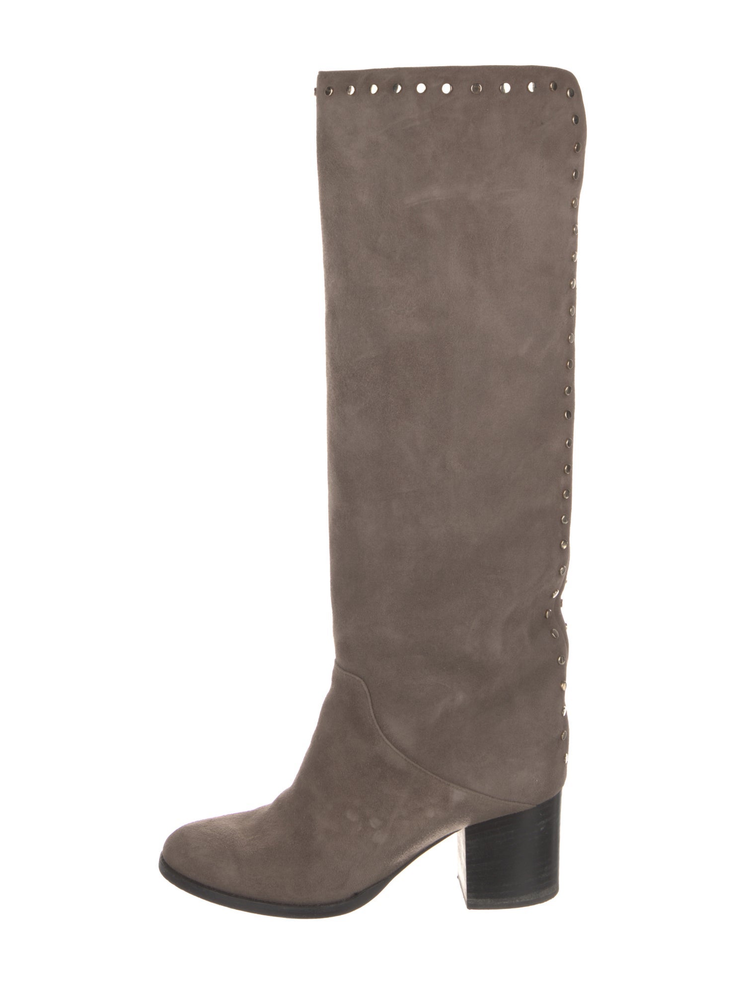 Jimmy Choo Suede Studded Accents Riding Boots