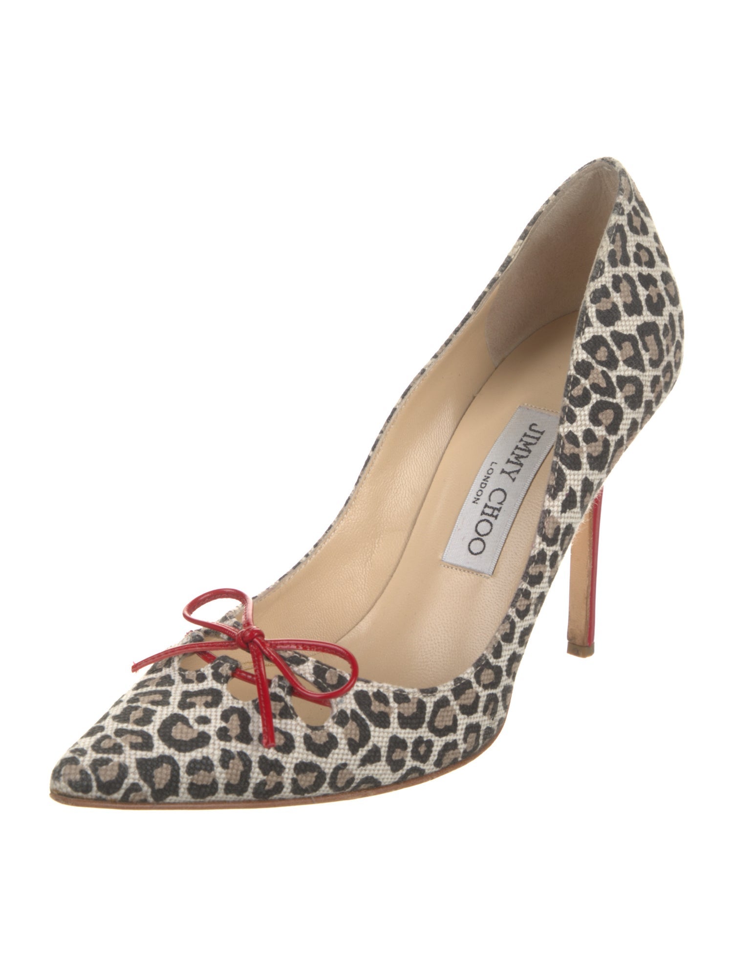 Jimmy Choo Animal Print Bow Accents Pumps