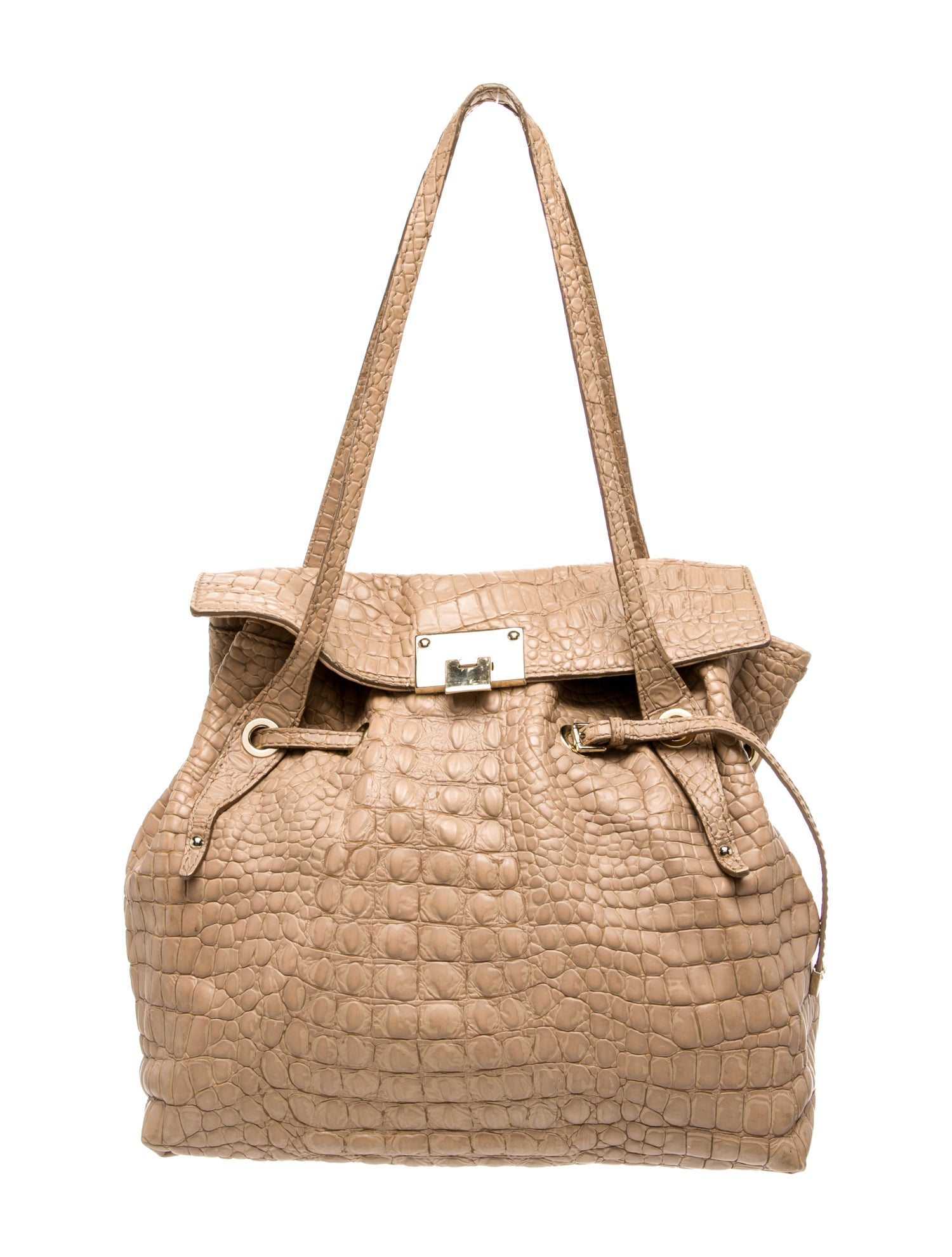 Jimmy Choo Embossed Leather Top Handle Bag