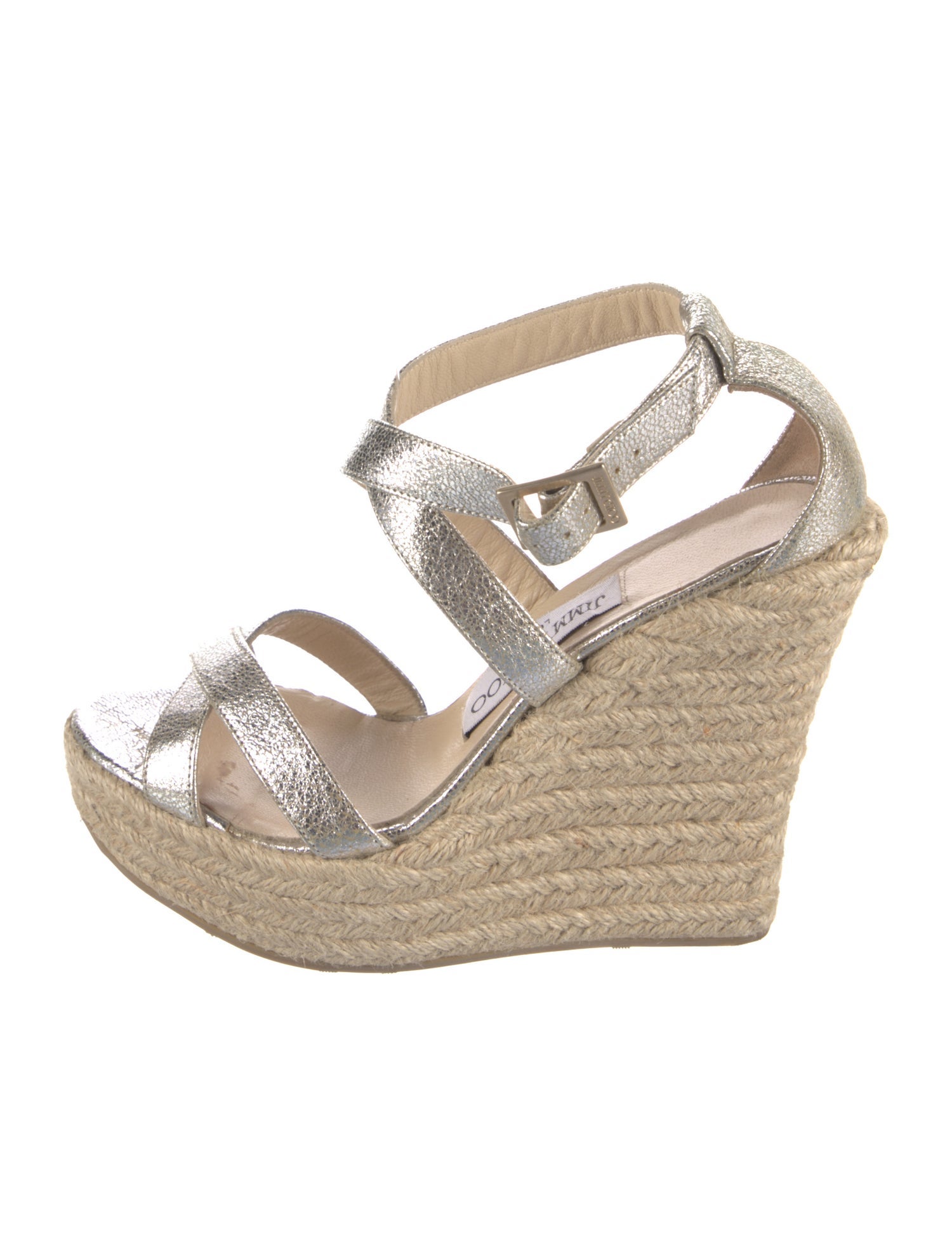 Jimmy Choo Leather Colorblock Pattern Espadrilles