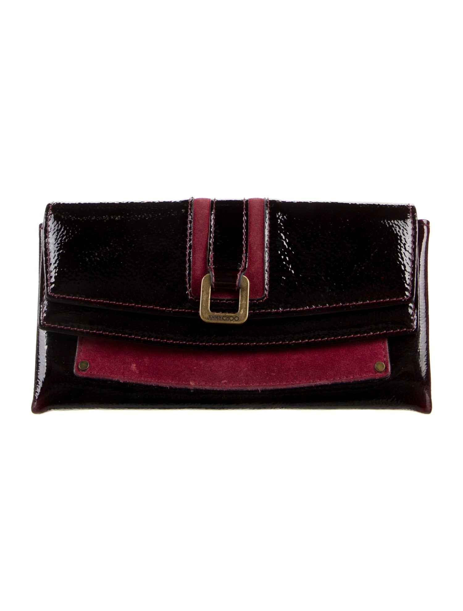 Jimmy Choo Patent Leather Colorblock Pattern Wallet