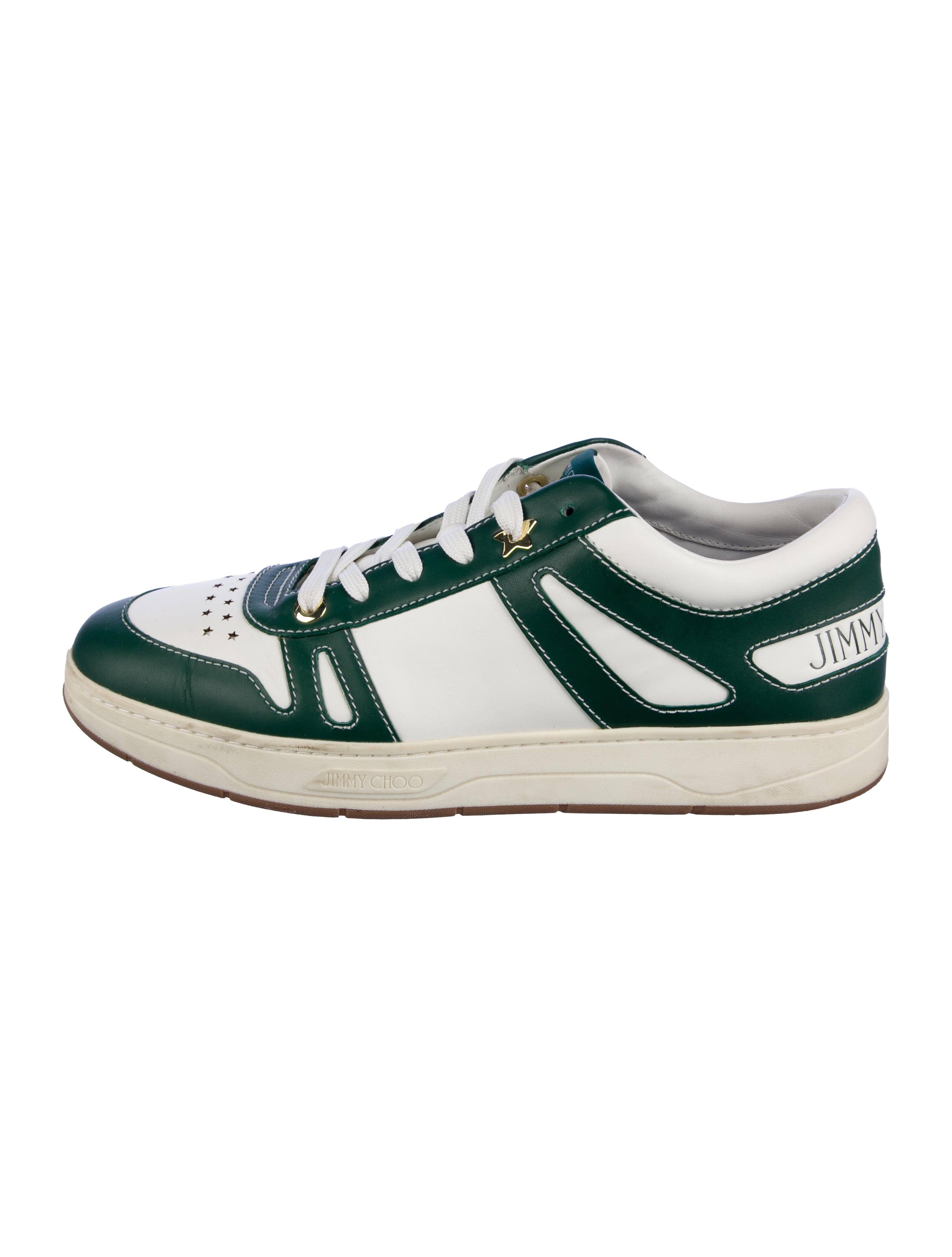 Jimmy Choo Leather Colorblock Pattern Sneakers