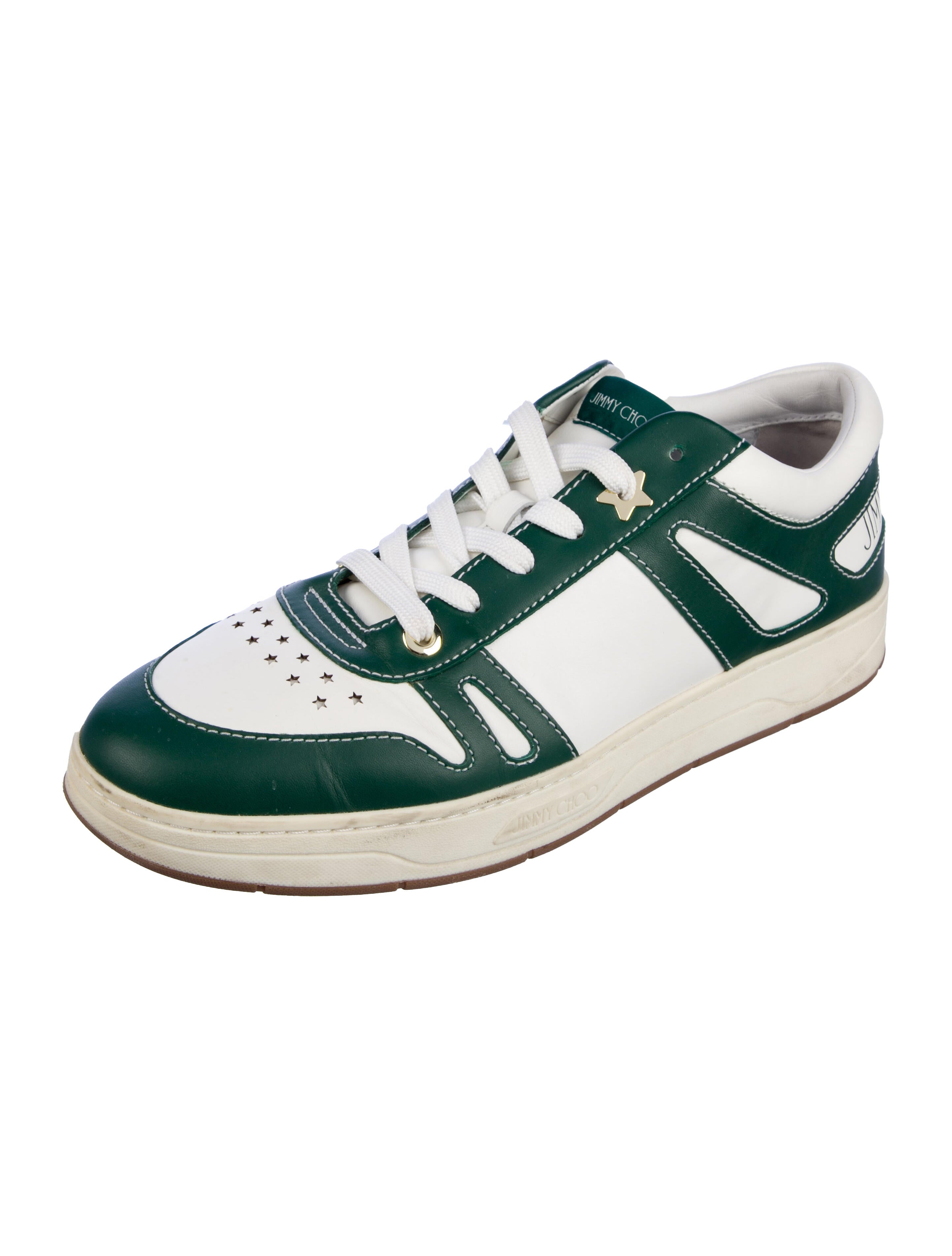 Jimmy Choo Leather Colorblock Pattern Sneakers