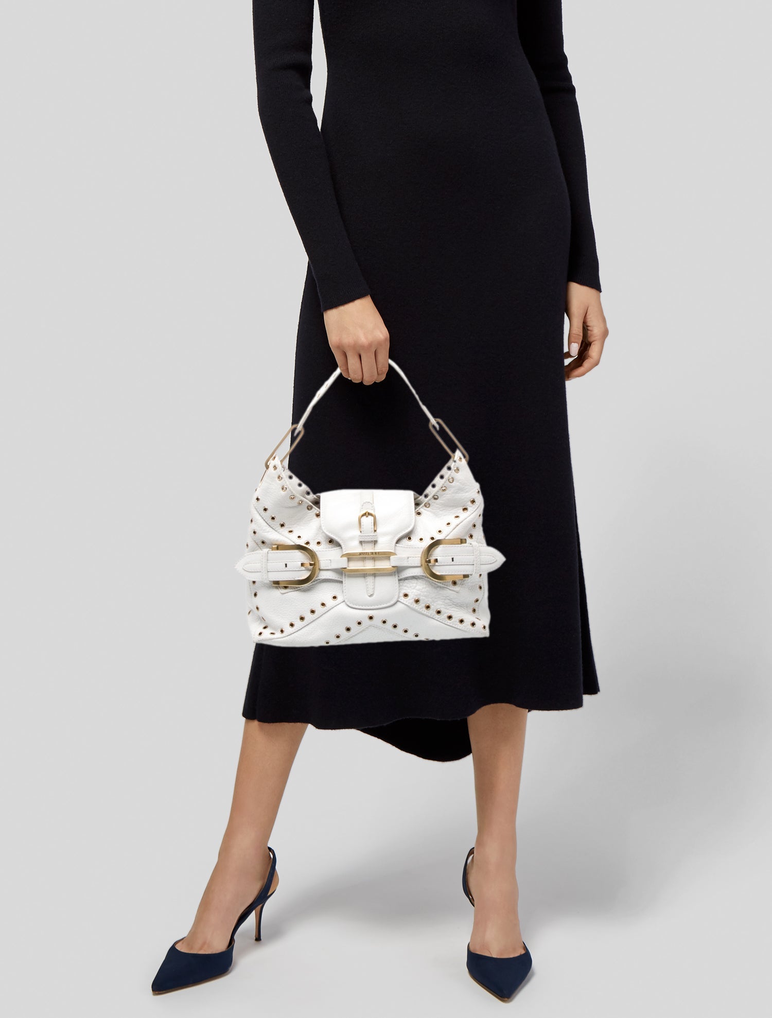 Celine Vintage Suede Fish Pochette - Blue Shoulder Bags, Handbags