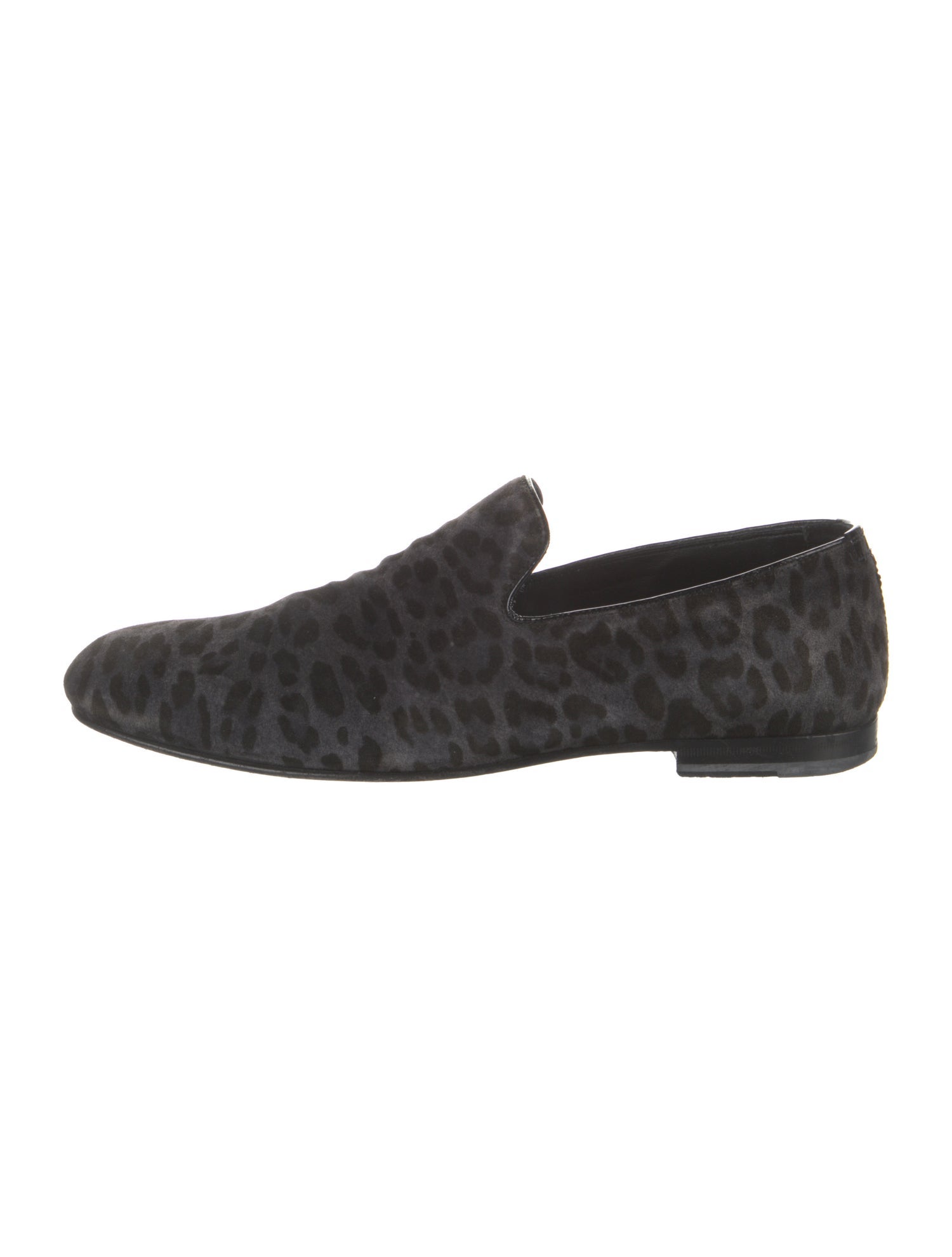 Jimmy Choo Suede Animal Print Loafers