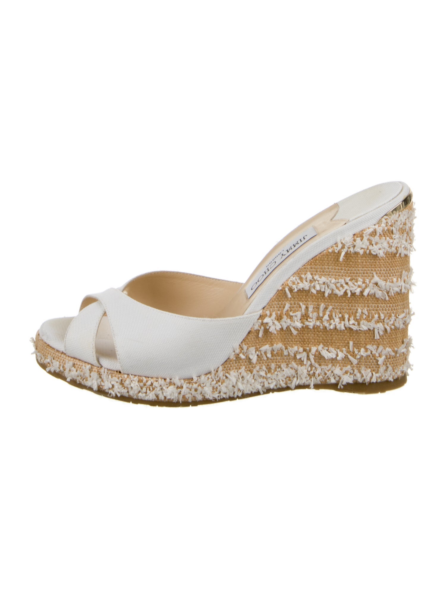 Jimmy Choo Canvas Distressed Accents Espadrilles