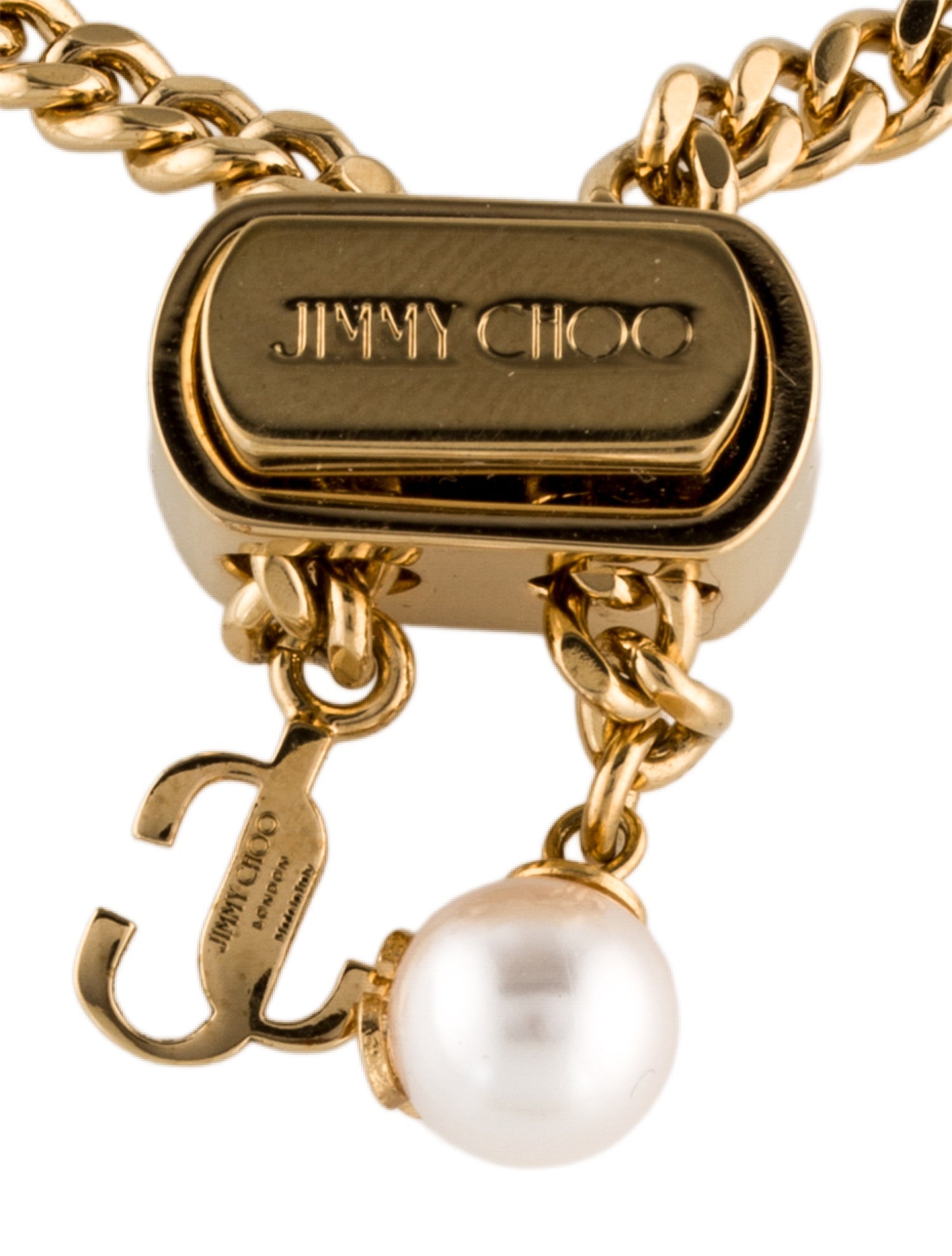 Jimmy Choo Faux Pearl Bon Bon Adjustable Link Bracelet