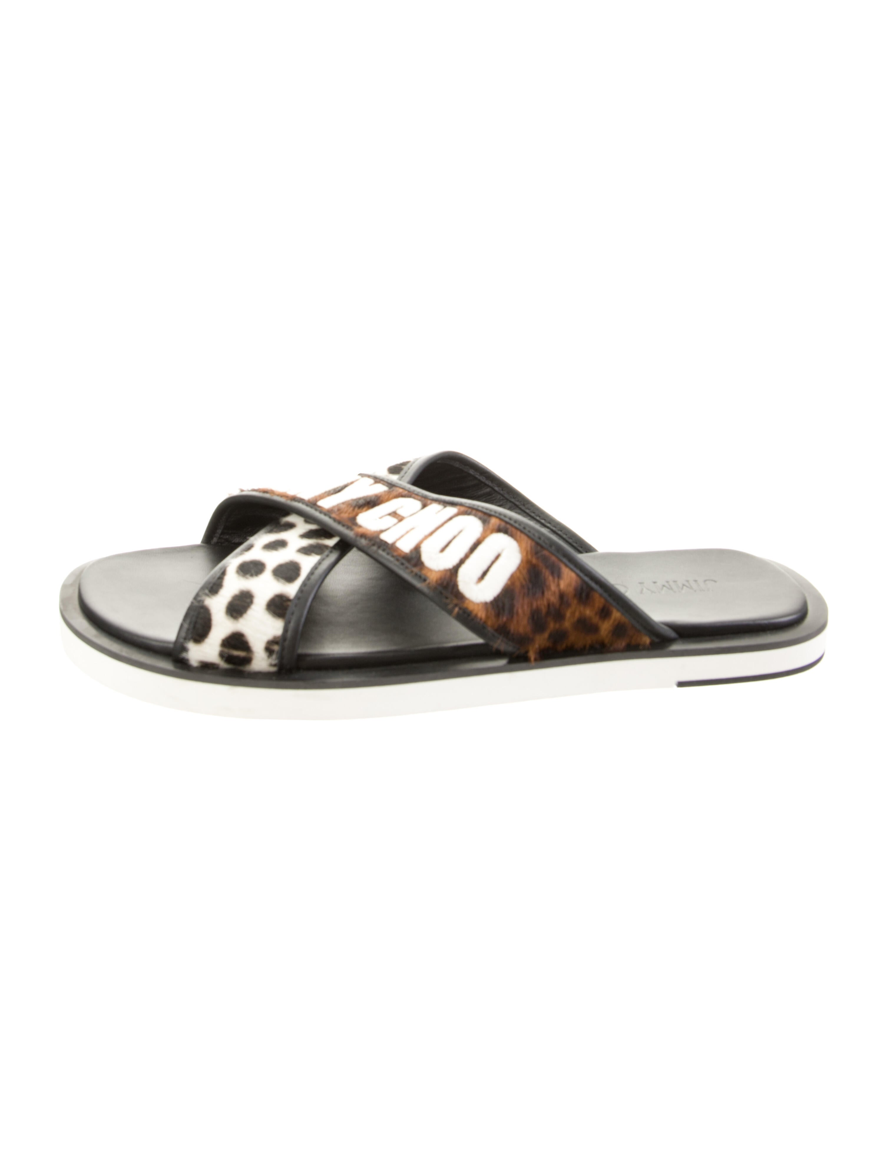 Jimmy Choo Ponyhair Printed Slides