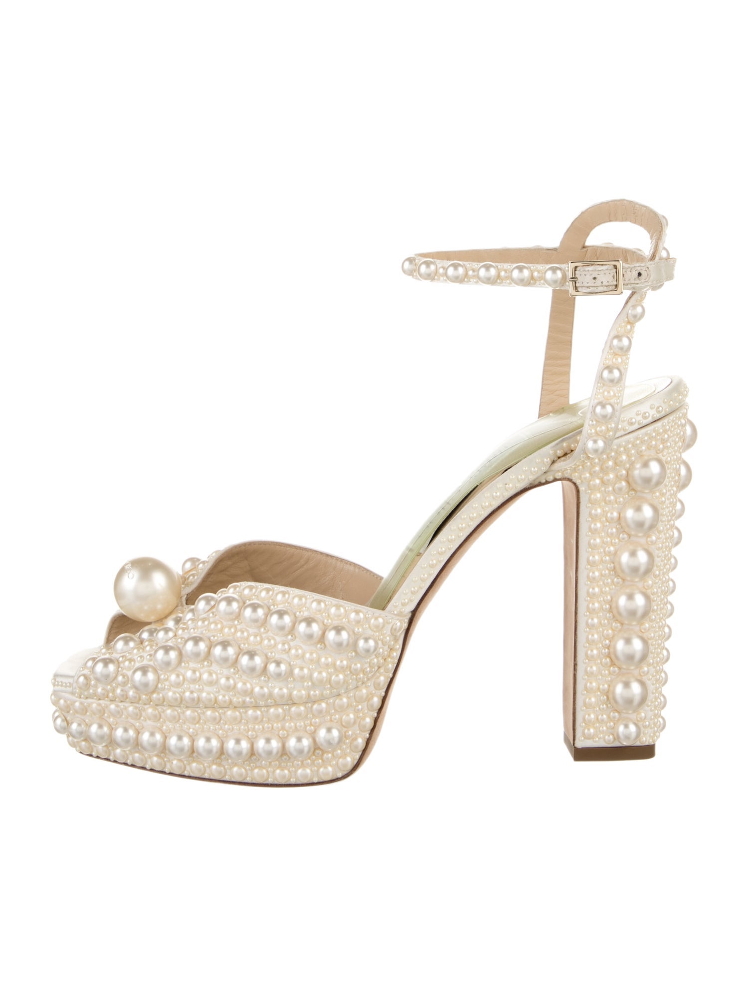Jimmy Choo Satin Studded Accents Sandals