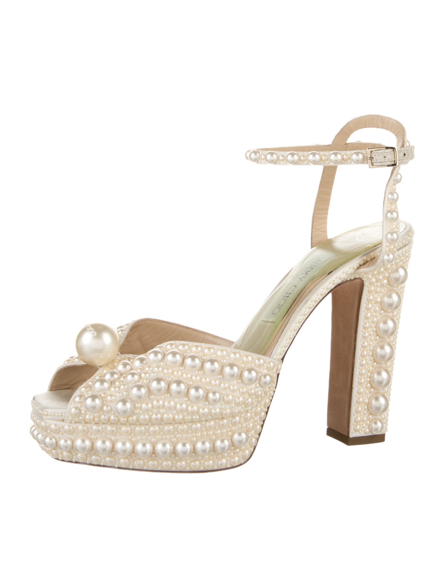 Jimmy Choo Satin Studded Accents Sandals